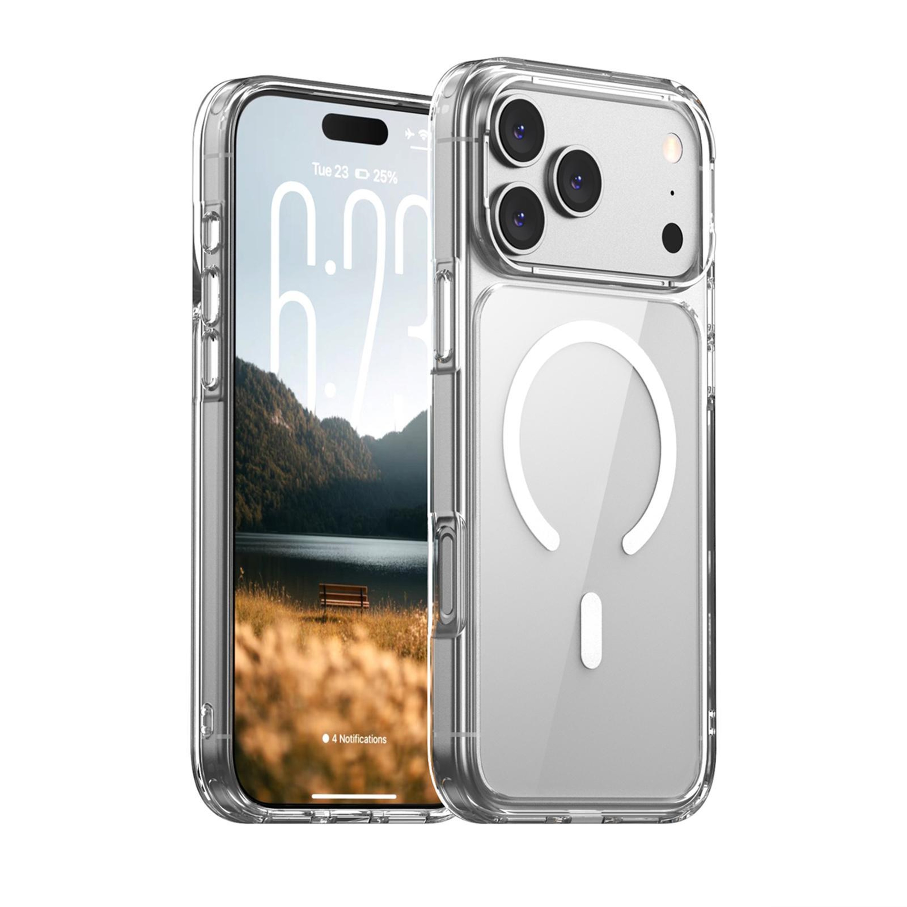 iPhone 18 Pro Clear Magnetic Case with Anti-Yellowing PC Back and TPU Bumper – view 1