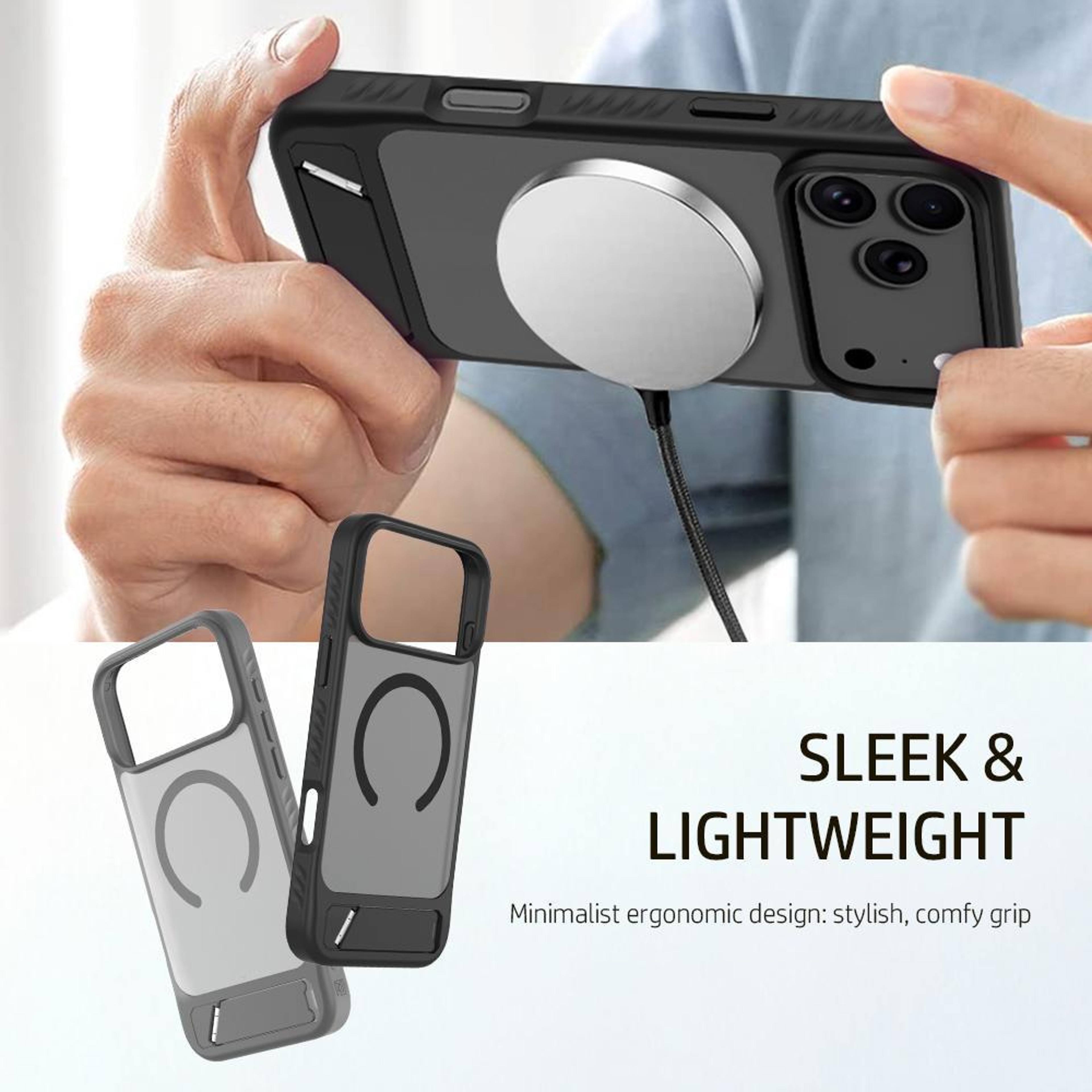 IPhone 18 Pro Magnetic Phone Case With Hidden Adjustable Kickstand And Drop Protection 12