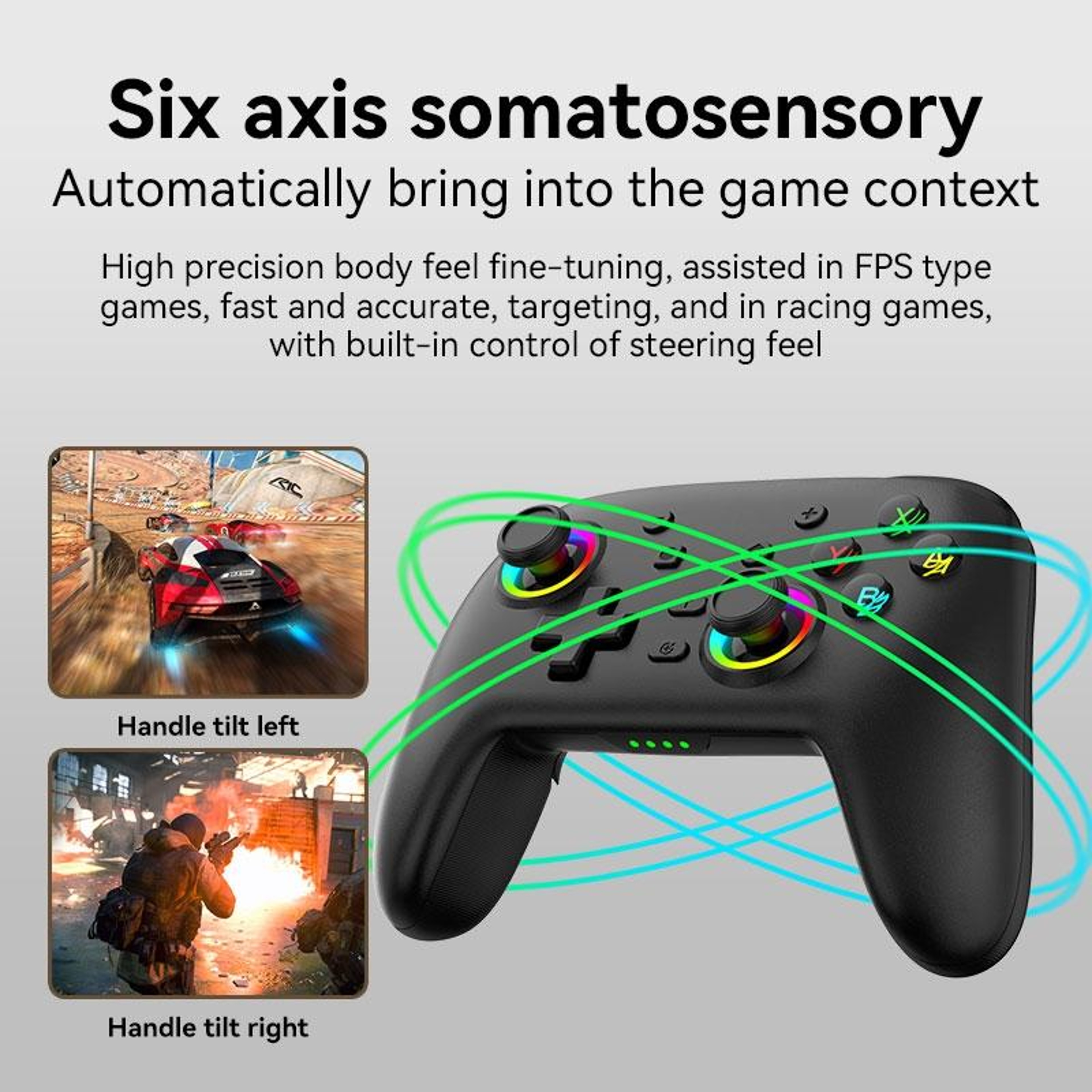 Wireless Bluetooth Game Controller with 6-Axis Motion Control and Vibration – view 11