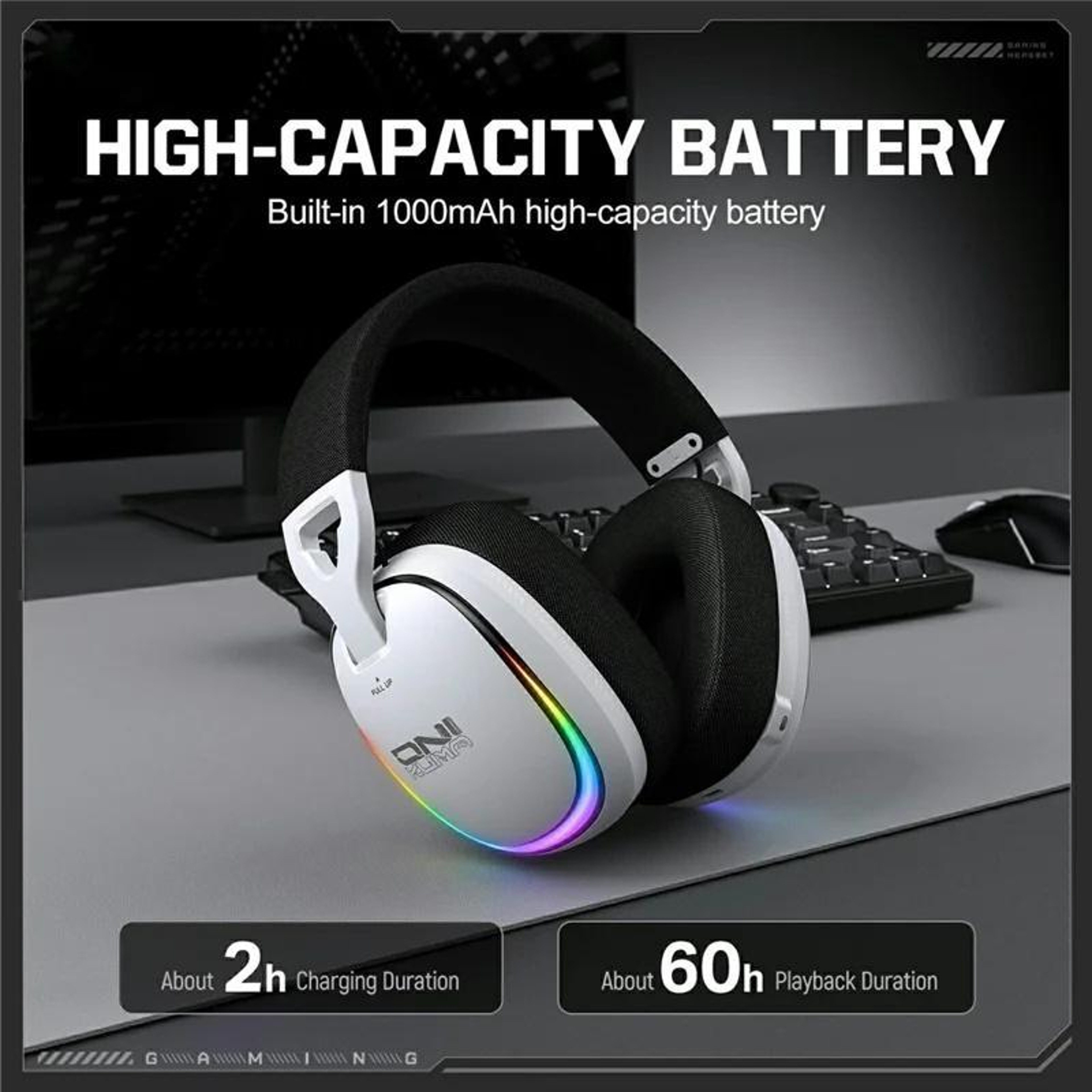 Wireless Gaming Headset with Bluetooth 5.4 RGB Lighting and 4 Connection Modes – view 6