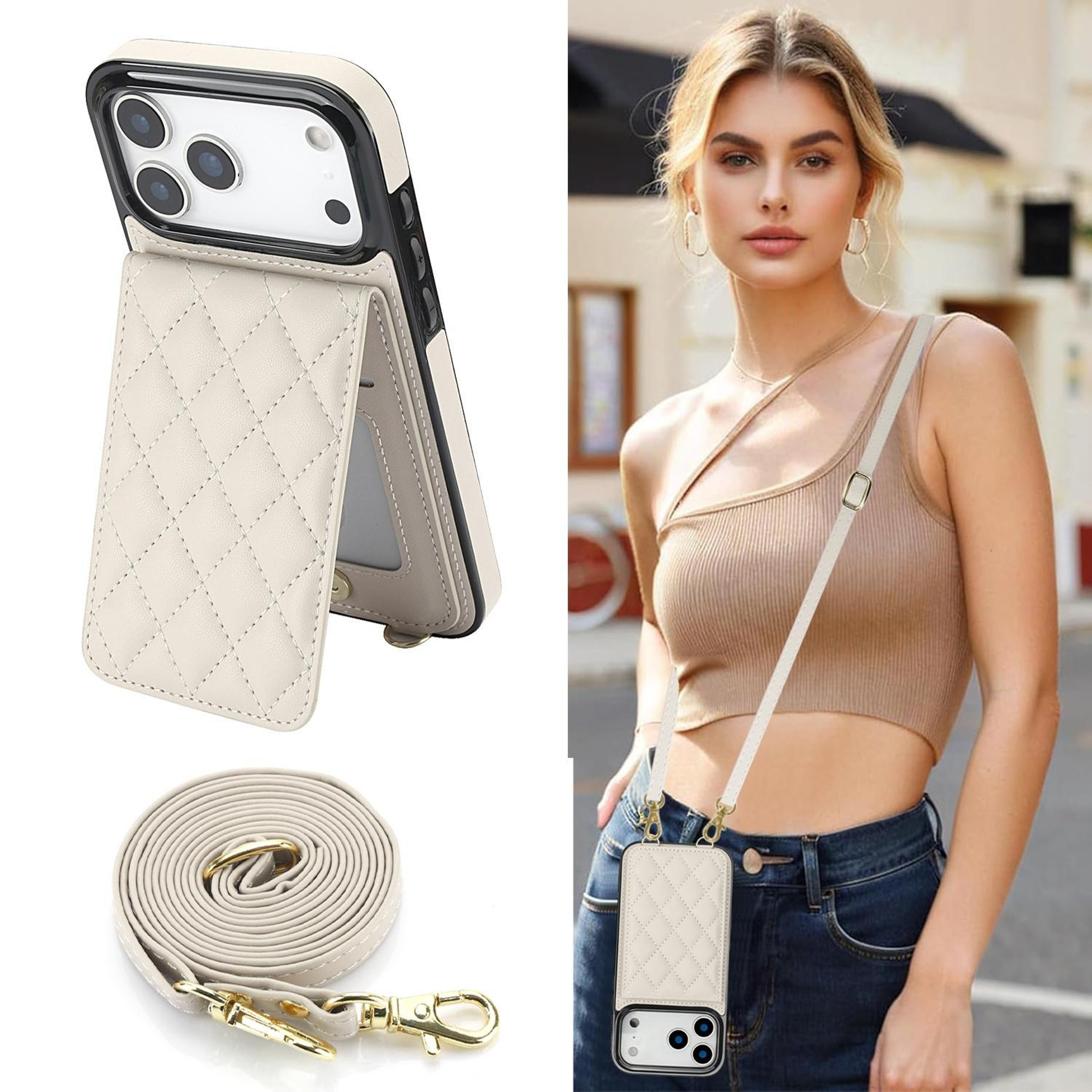 Crossbody RFID Blocking Phone Case With Wallet Card Holder For IPhone 18 Pro Max 2