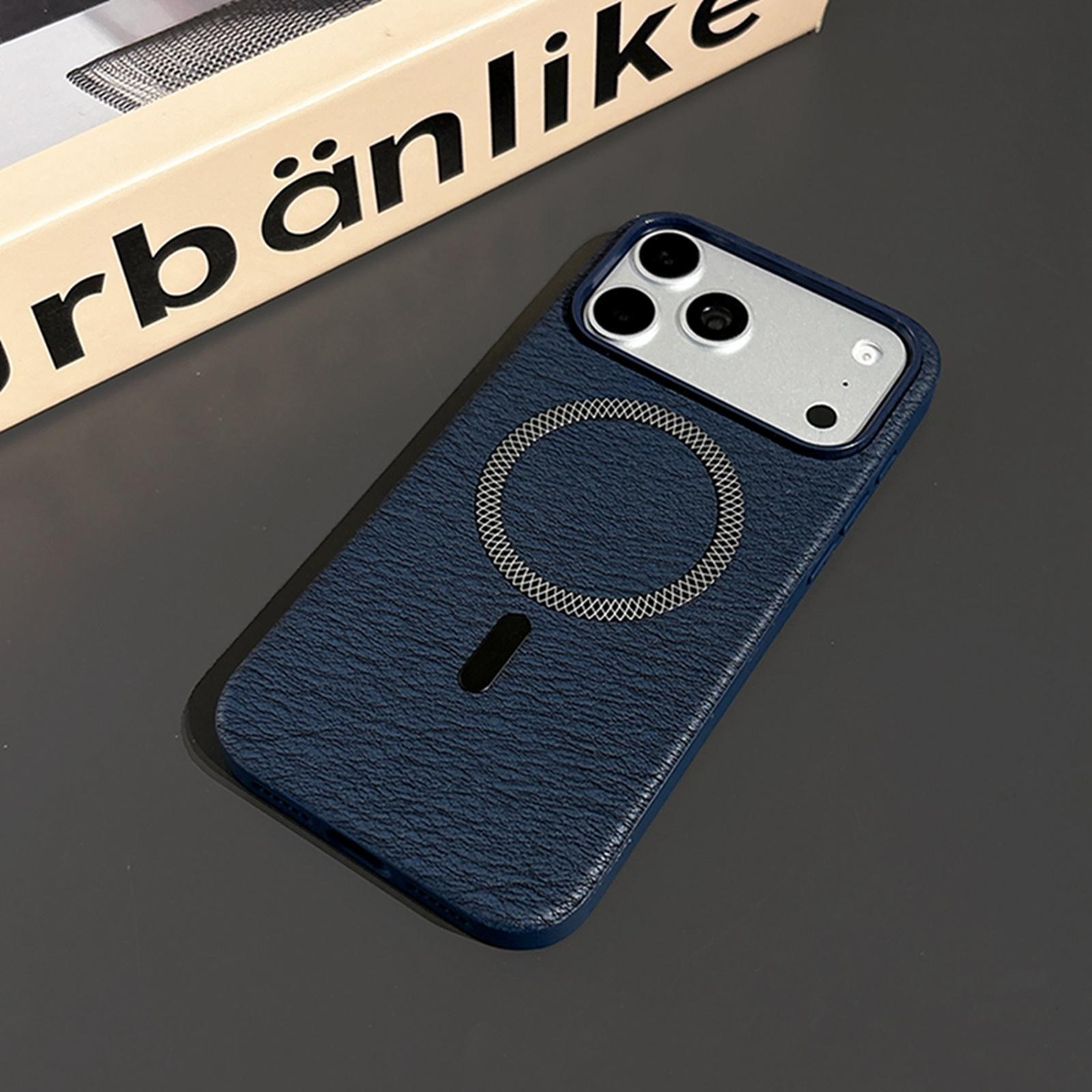 Rhombus Texture Magnetic IPhone 18 Pro Case Hybrid Clear Acrylic TPU Cover 1