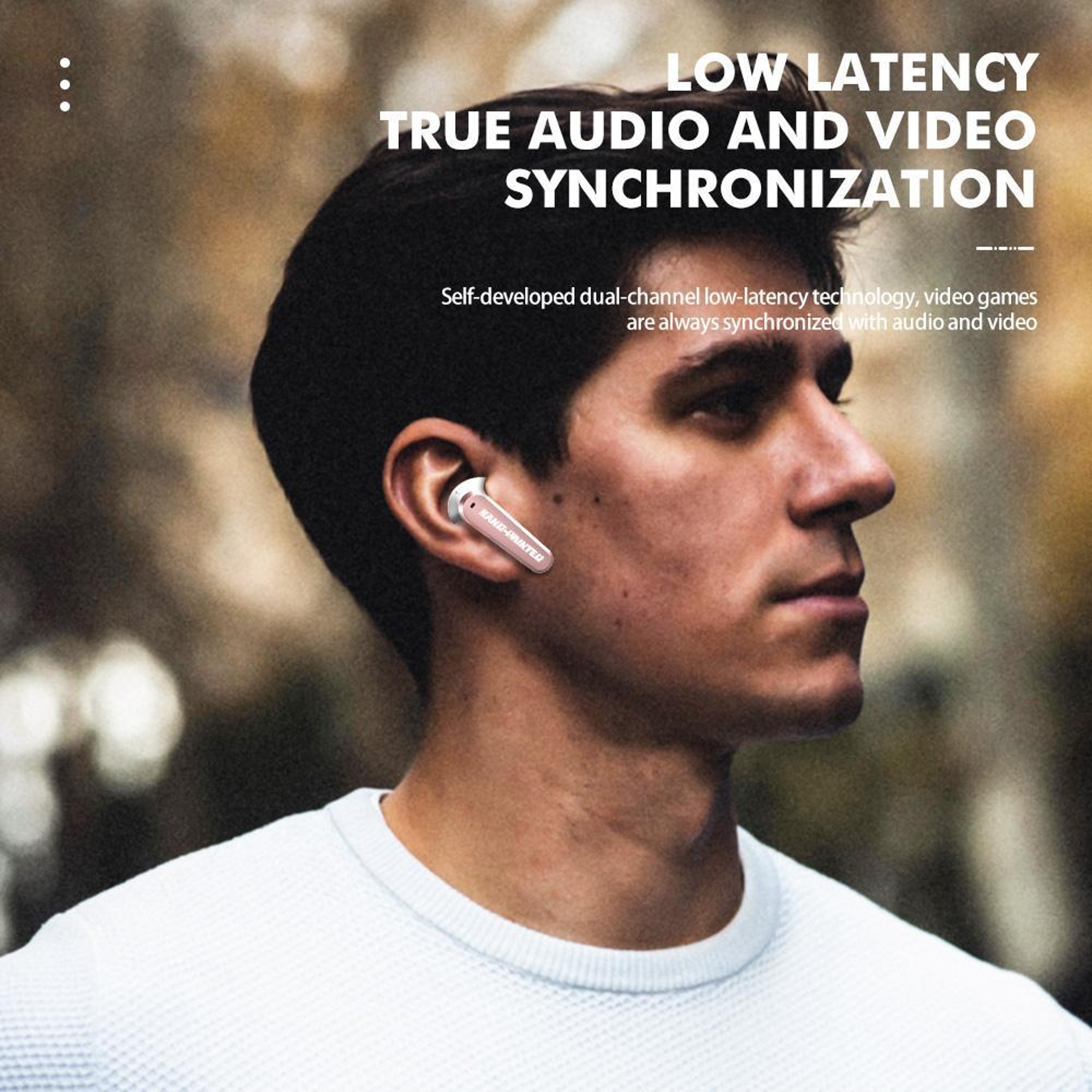 TS300 Semi In Ear Noise Canceling Wireless Bluetooth Earphones with Sliding Cover – view 10