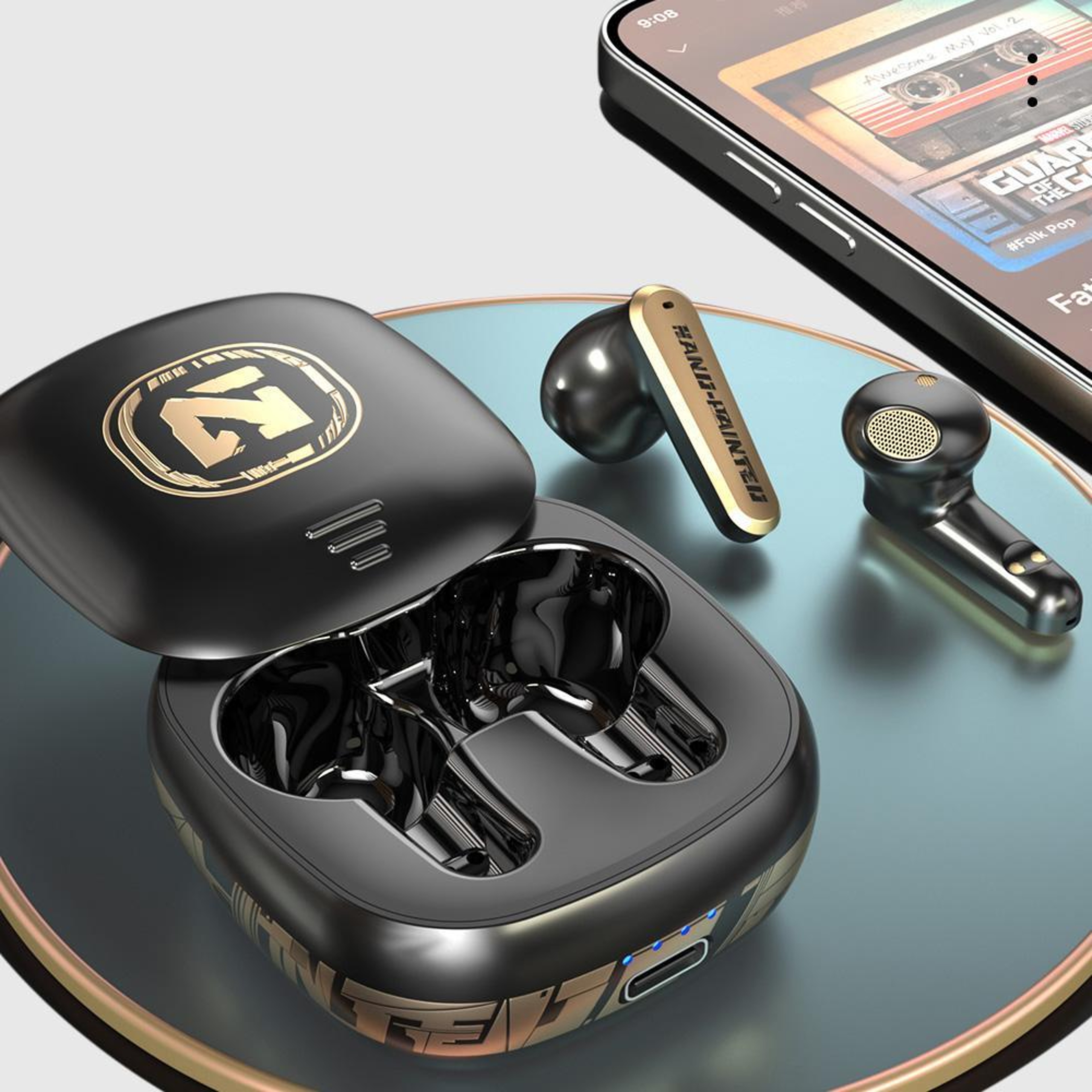 TS300 Semi In Ear Noise Canceling Wireless Bluetooth Earphones with Sliding Cover – view 3