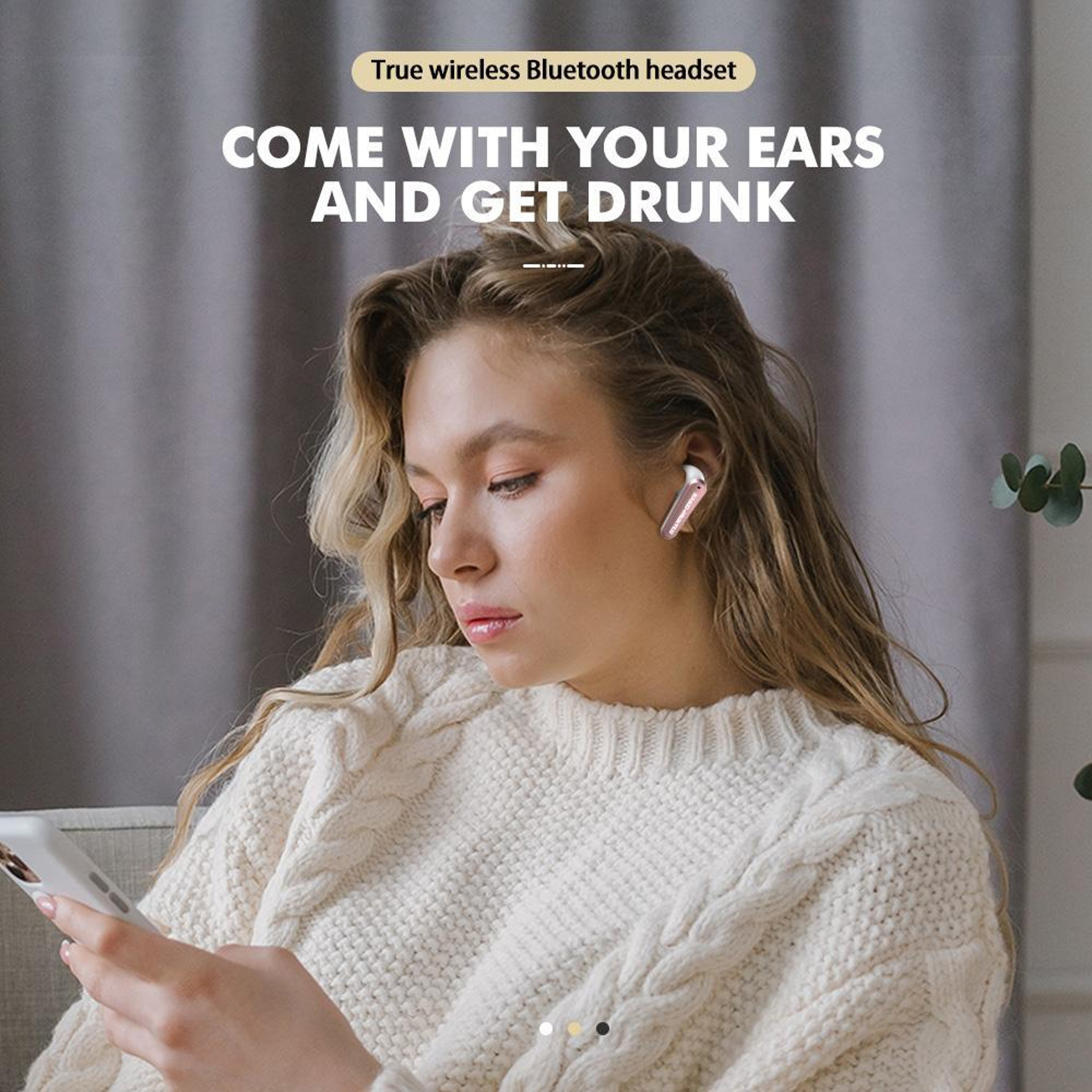 TS300 Semi In Ear Noise Canceling Wireless Bluetooth Earphones with Sliding Cover – view 4