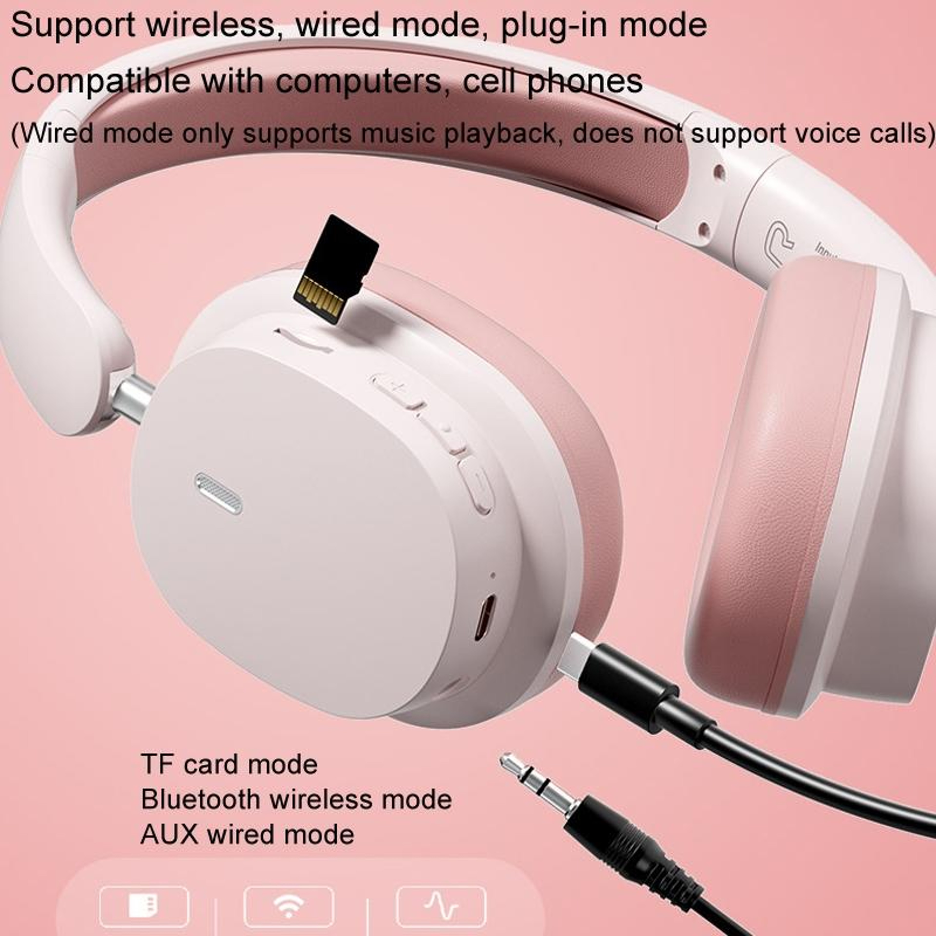 Wireless Over Ear Noise Reduction Gaming Headset with Bluetooth and Type-C Charging – view 11