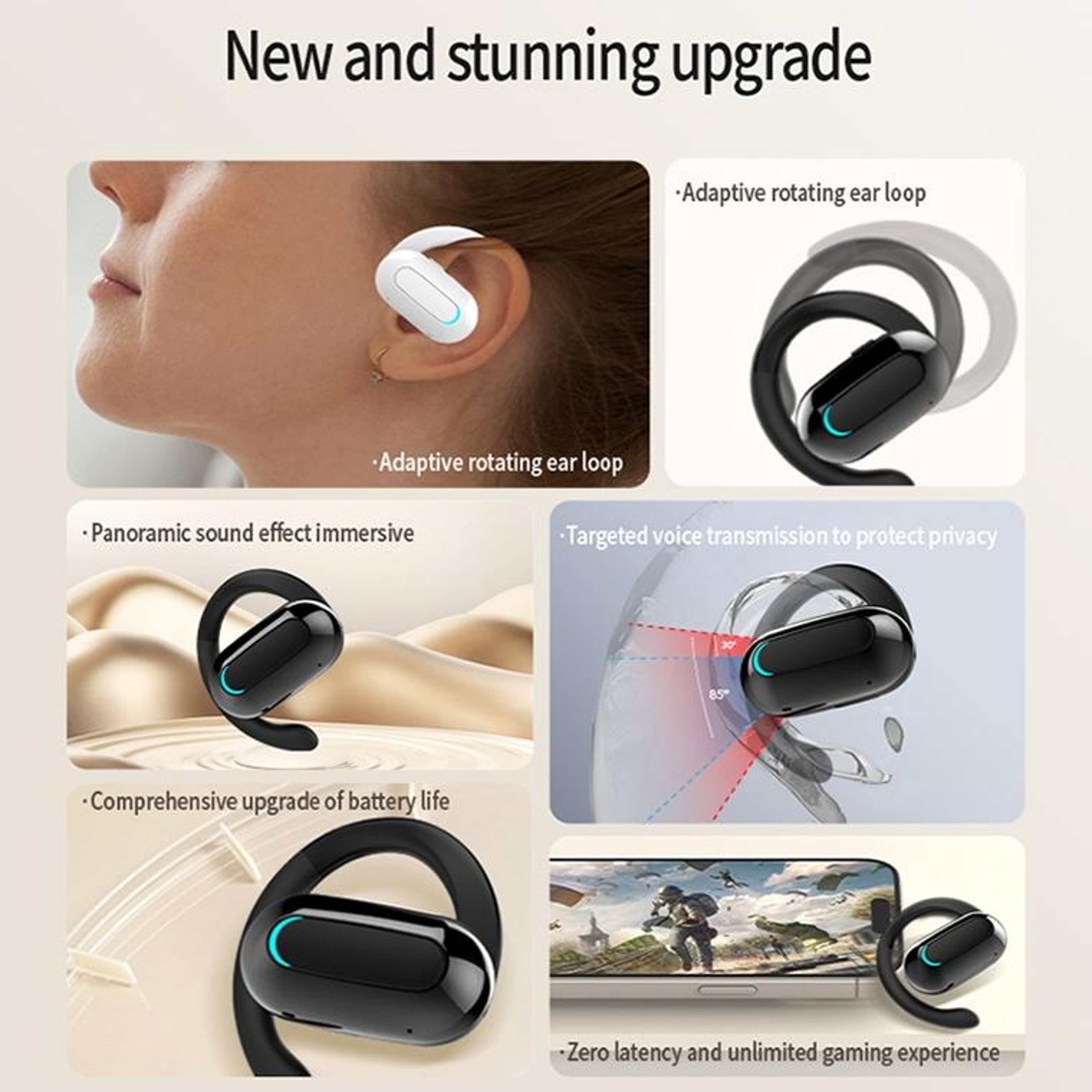Rotatable Open Ear ENC Noise Reduction Bluetooth Stereo Sports Earphones – view 3