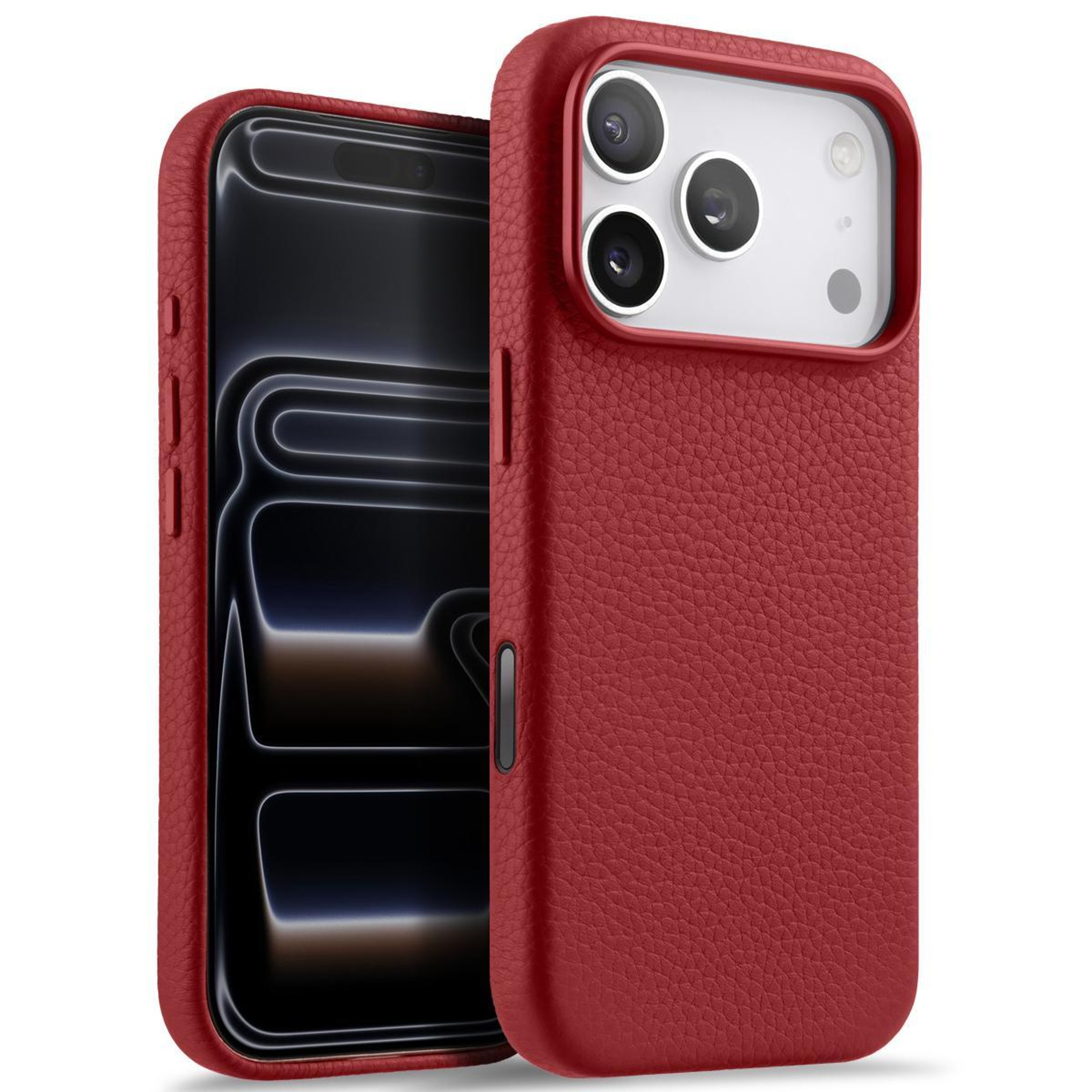 Magnetic Full Coverage Genuine Leather Phone Case For IPhone 18 Pro With AI Button 0