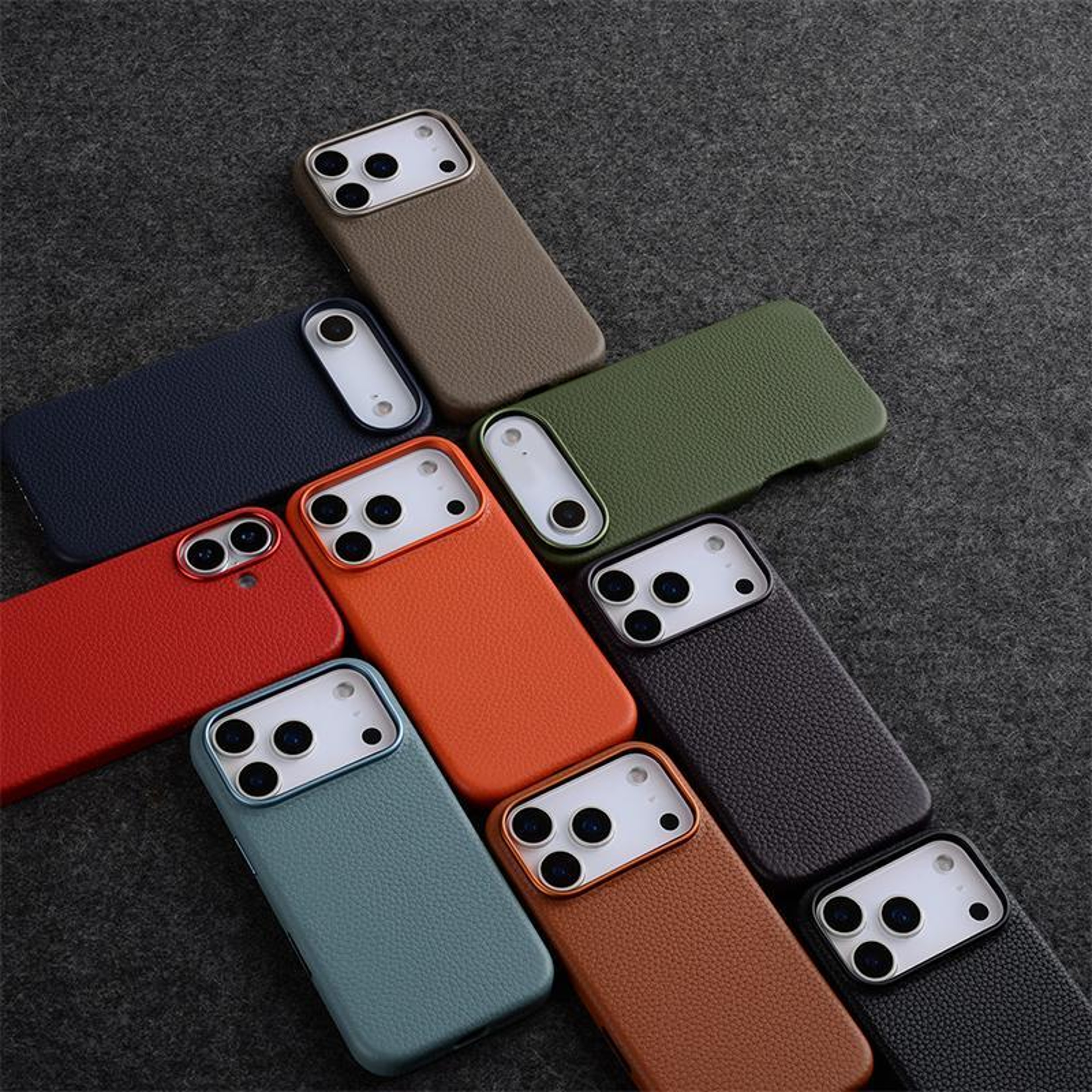 Magnetic Full Coverage Genuine Leather Phone Case For IPhone 18 Pro With AI Button 2