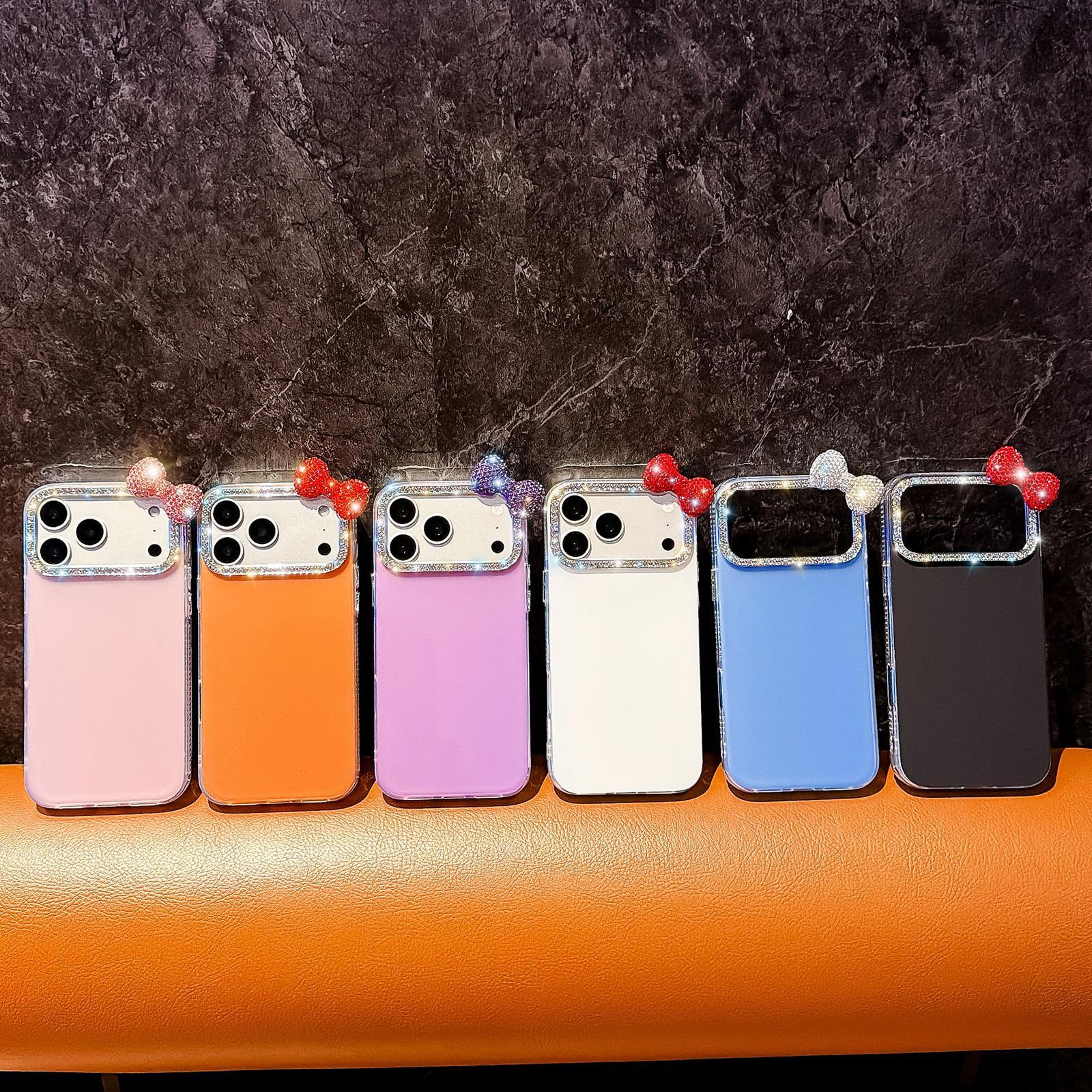 Cute Bowknot IPhone 18 Pro Case With Pearl Beaded Wrist Strap And Dopamine Colors 1
