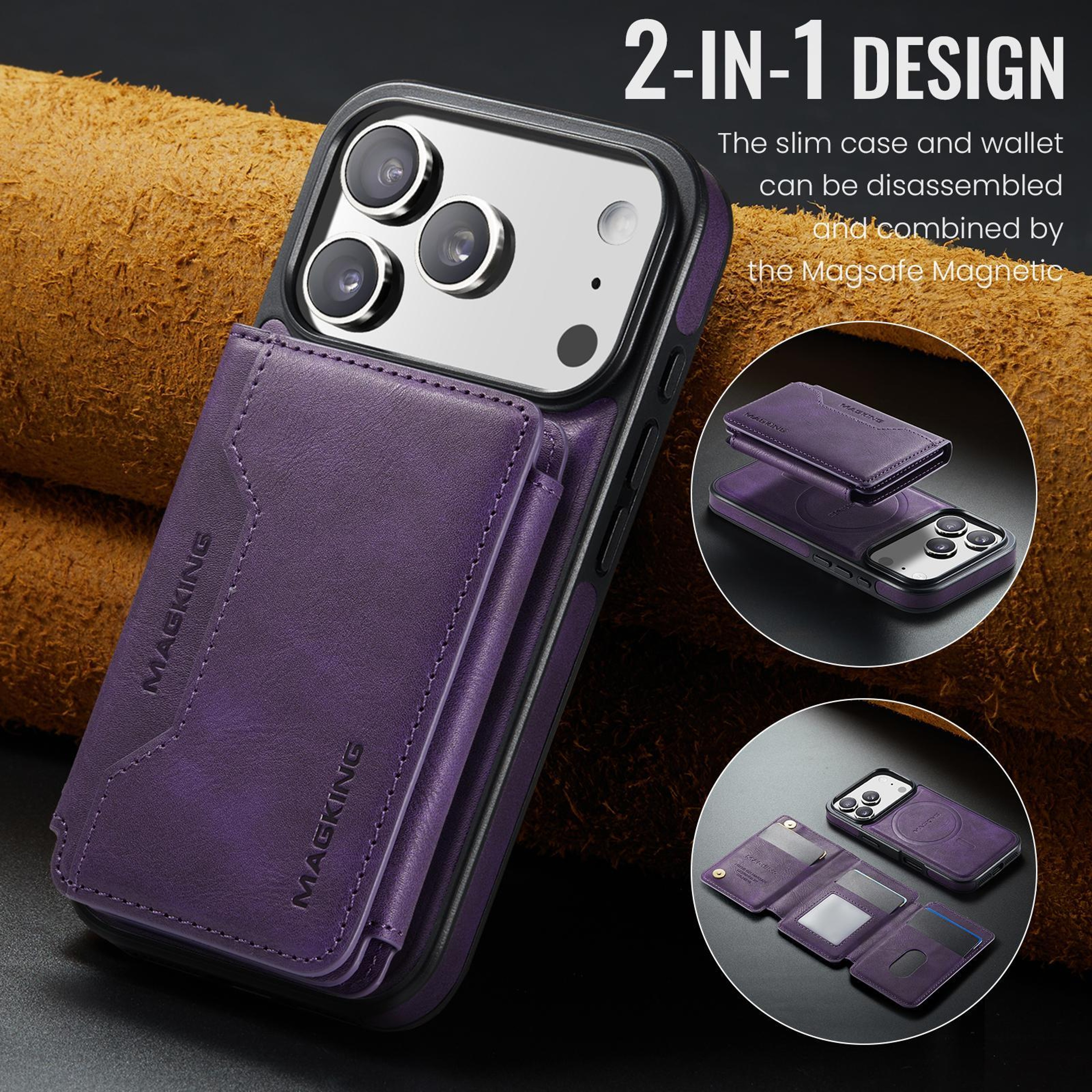 Detachable MagSafe Wallet Phone Case For IPhone 18 Pro Trifold Card Holder Cover 1