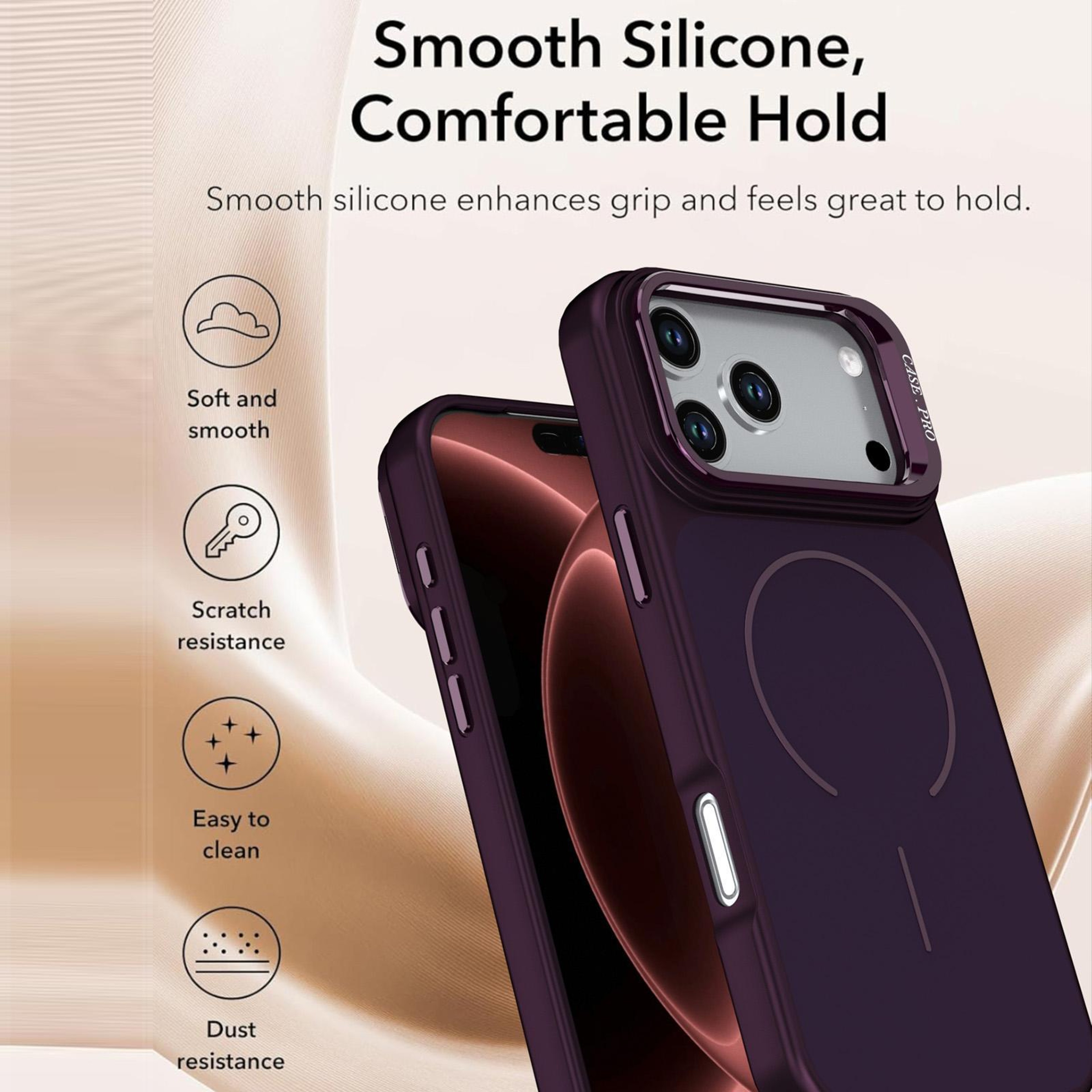 IPhone 18 Pro Magnetic Phone Case With Lens Frame Kickstand Bright Color Contrast Skin Feel Cover 5