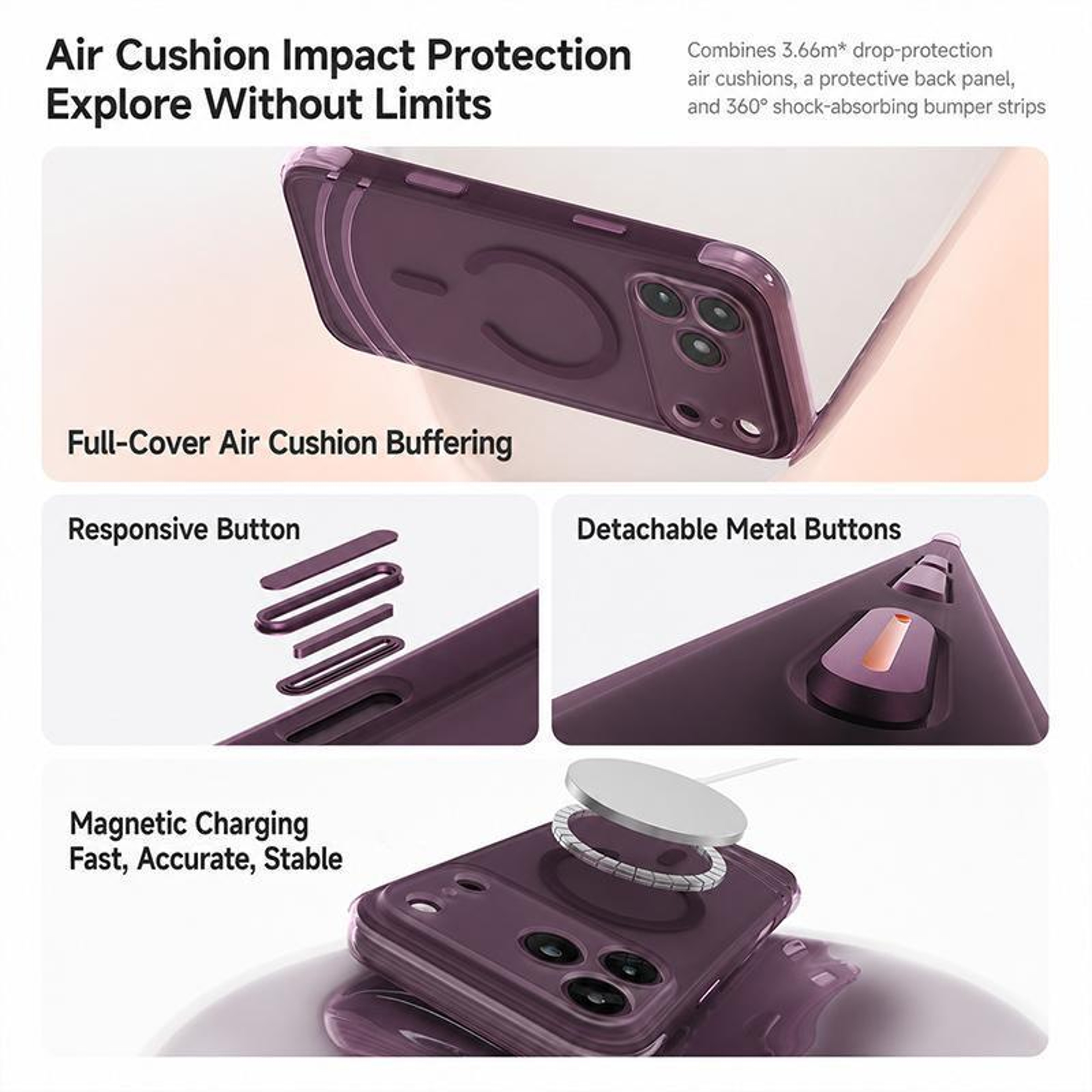 AirBag Magnetic Shockproof Phone Case For IPhone 18 Pro 5