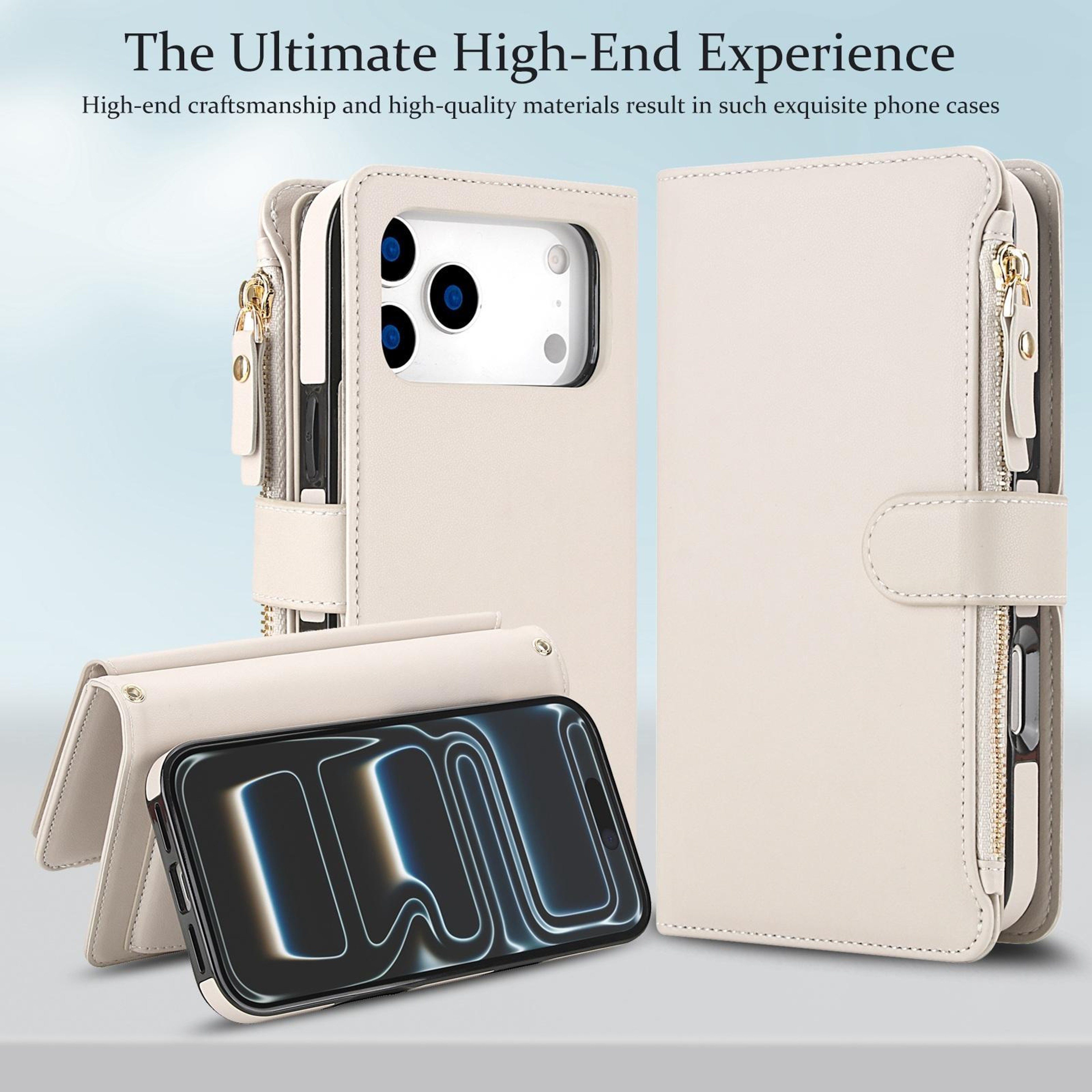 Detachable 2 In 1 Zipper Wallet Phone Case With Lanyard For IPhone 18 Pro 1