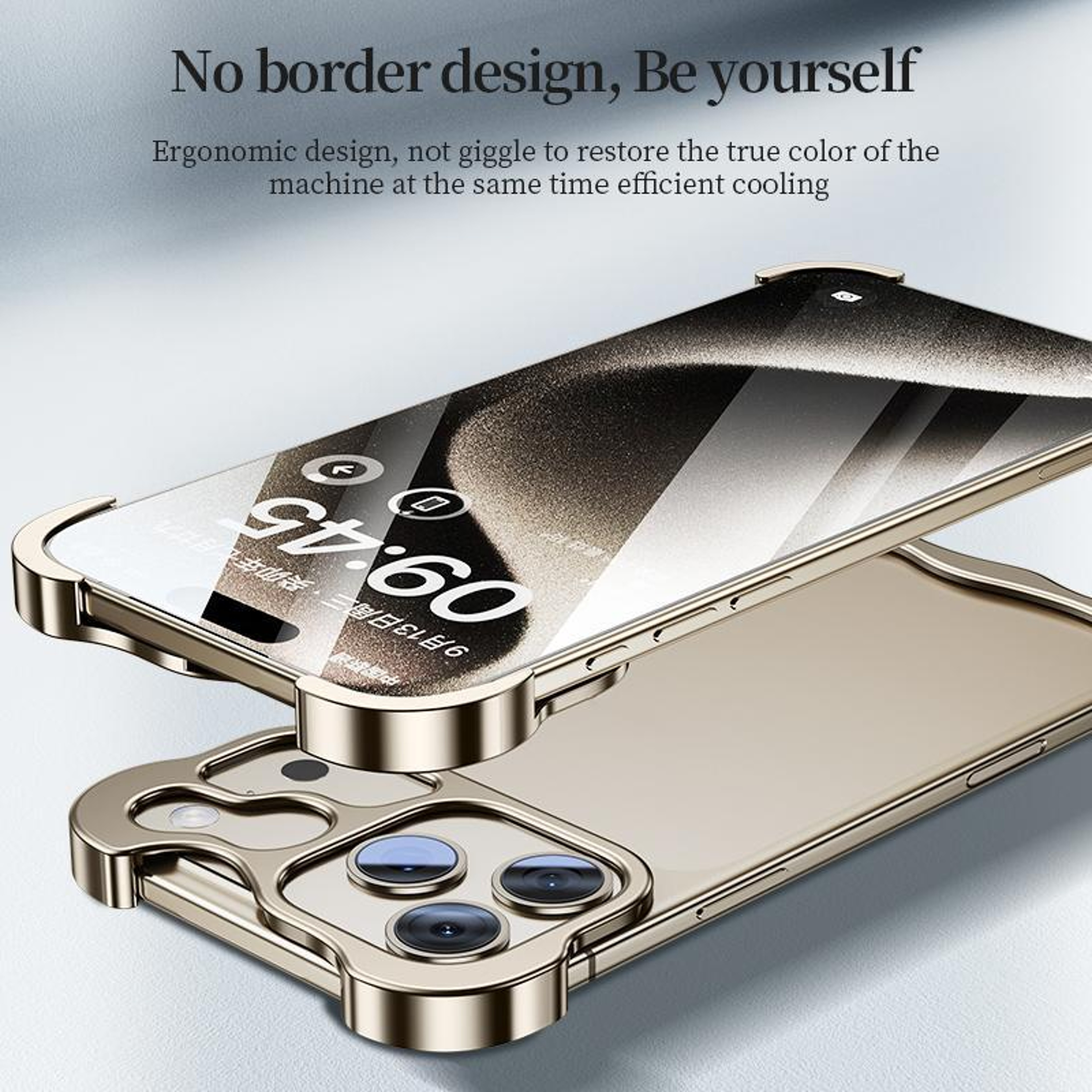 Frameless Metal Corner Pad Phone Case With Lens Film For IPhone 18 Pro Max 2