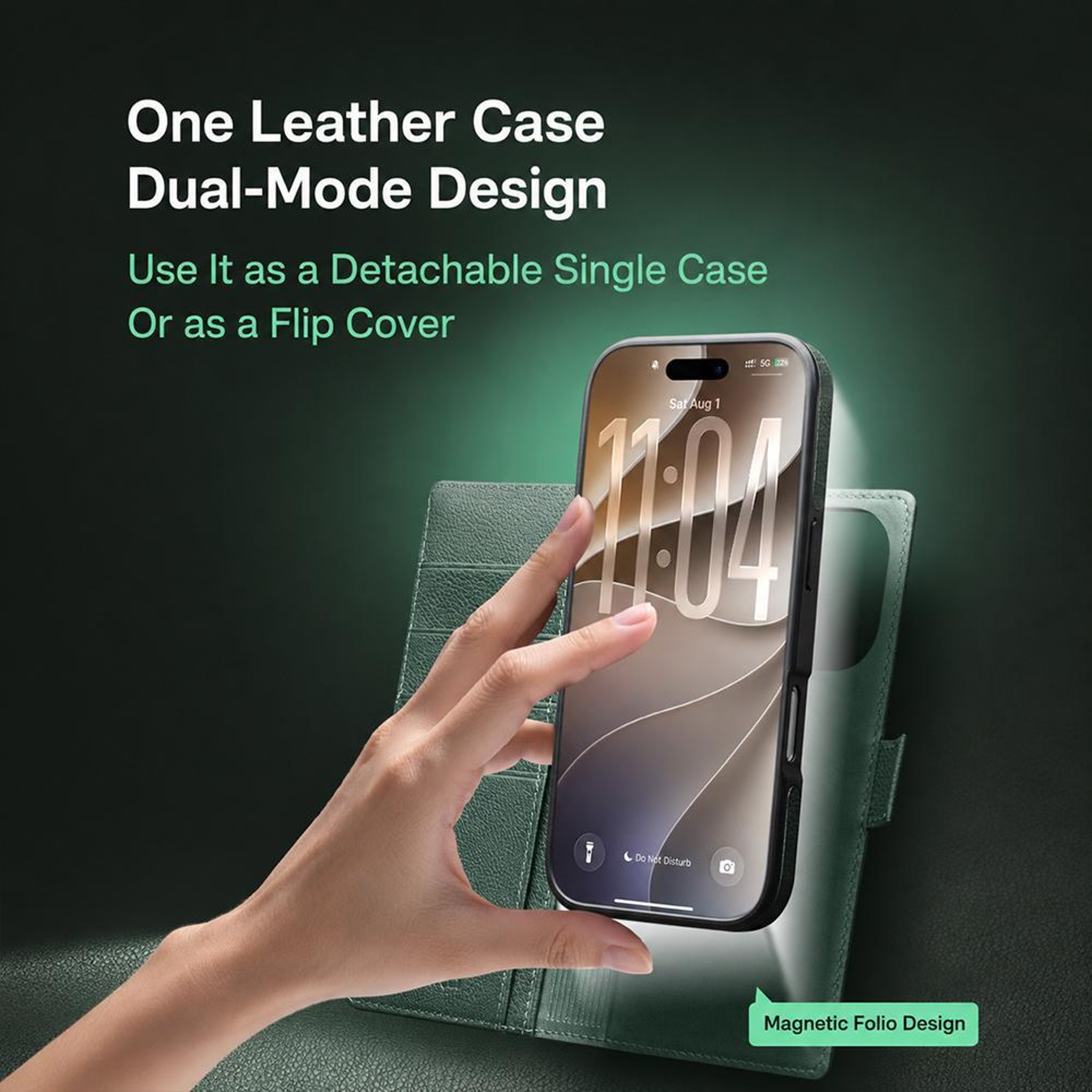 Detachable Magnetic Leather Folio Case Compatible With IPhone 18 Pro Max 9