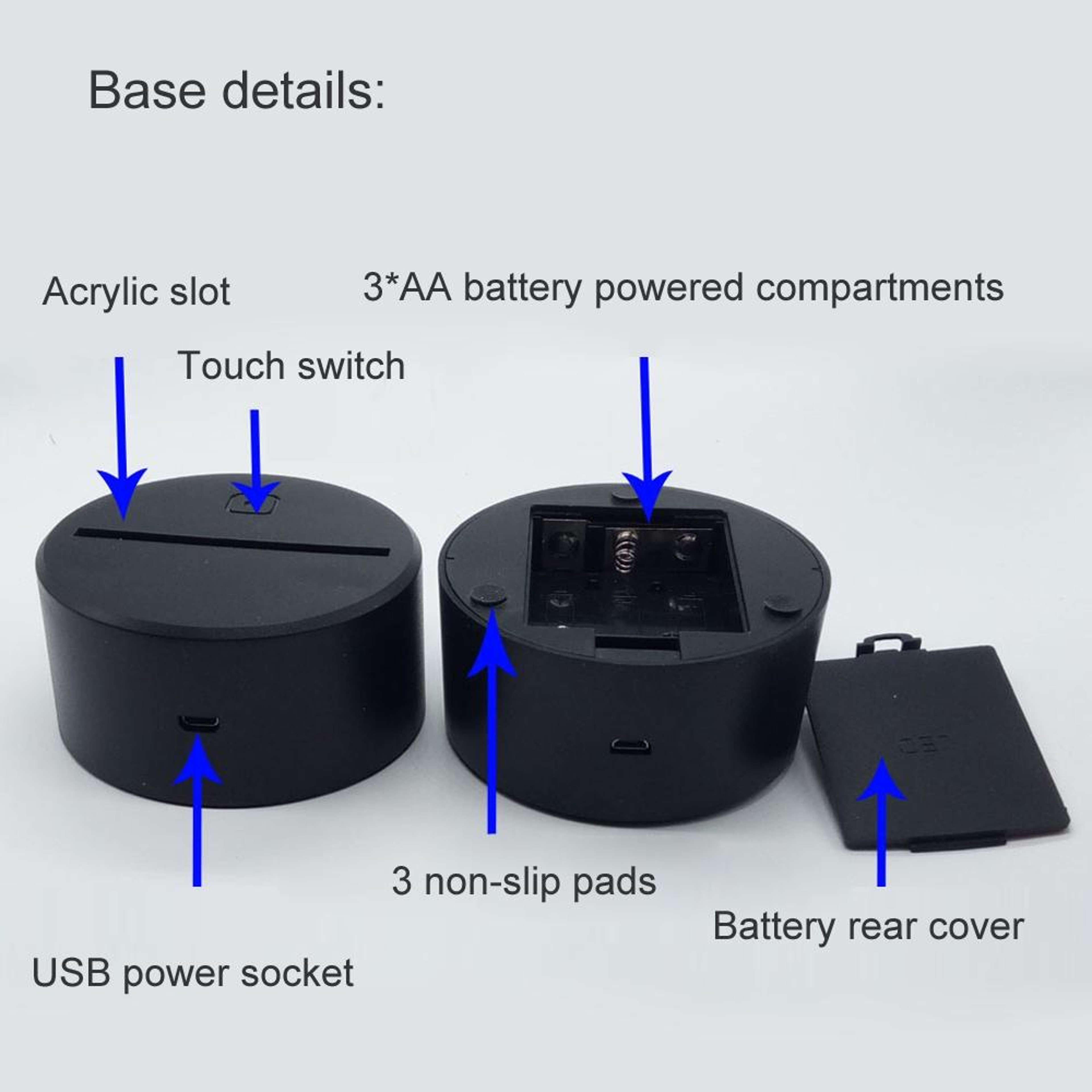3D Game Controller LED Night Light with Remote and Touch Crack Base – view 4