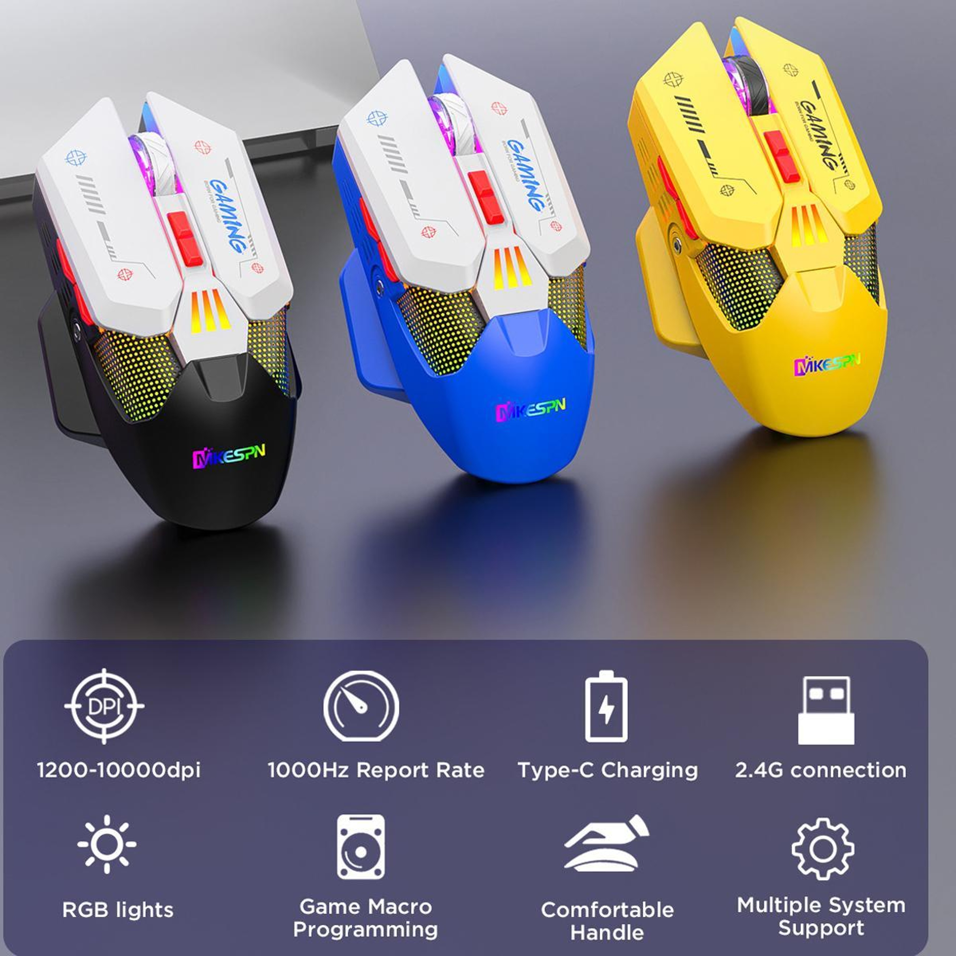 Dual Mode Gaming Mouse 10000 DPI Fast Charging RGB Light Programmable Macro – view 3