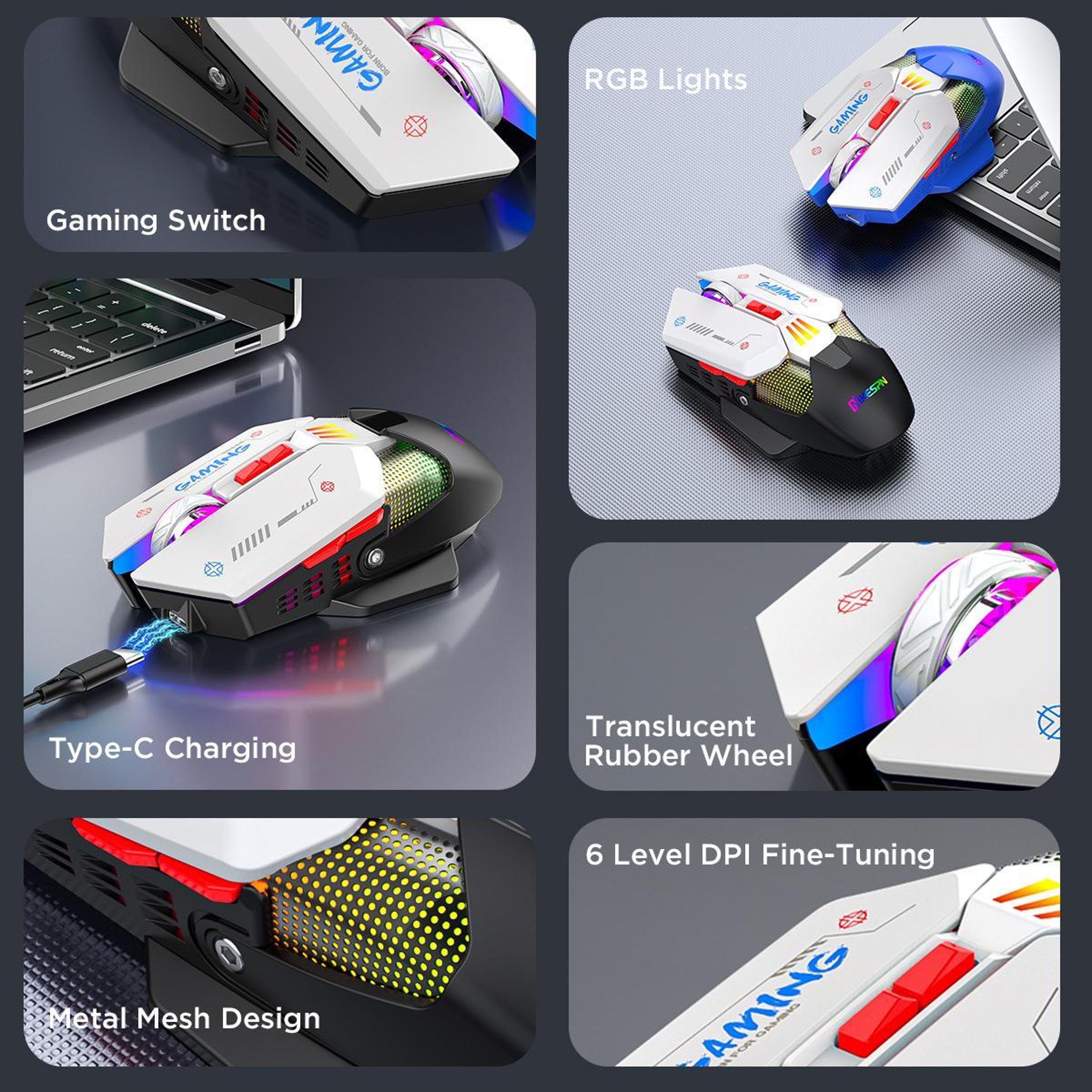 Dual Mode Gaming Mouse 10000 DPI Fast Charging RGB Light Programmable Macro – view 9