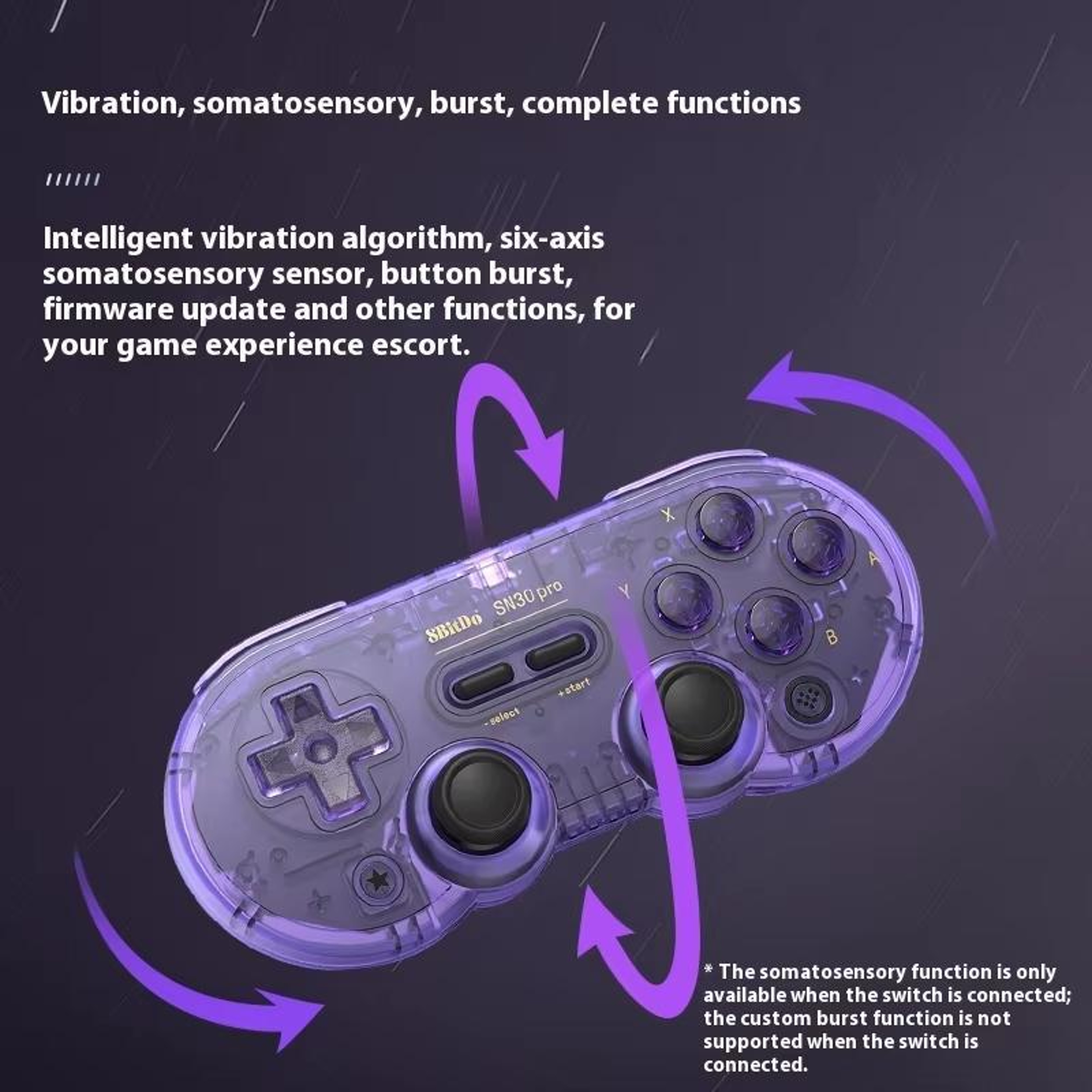 SN30 Pro Retro Translucent Wireless Bluetooth Gamepad with Motion Control – view 6