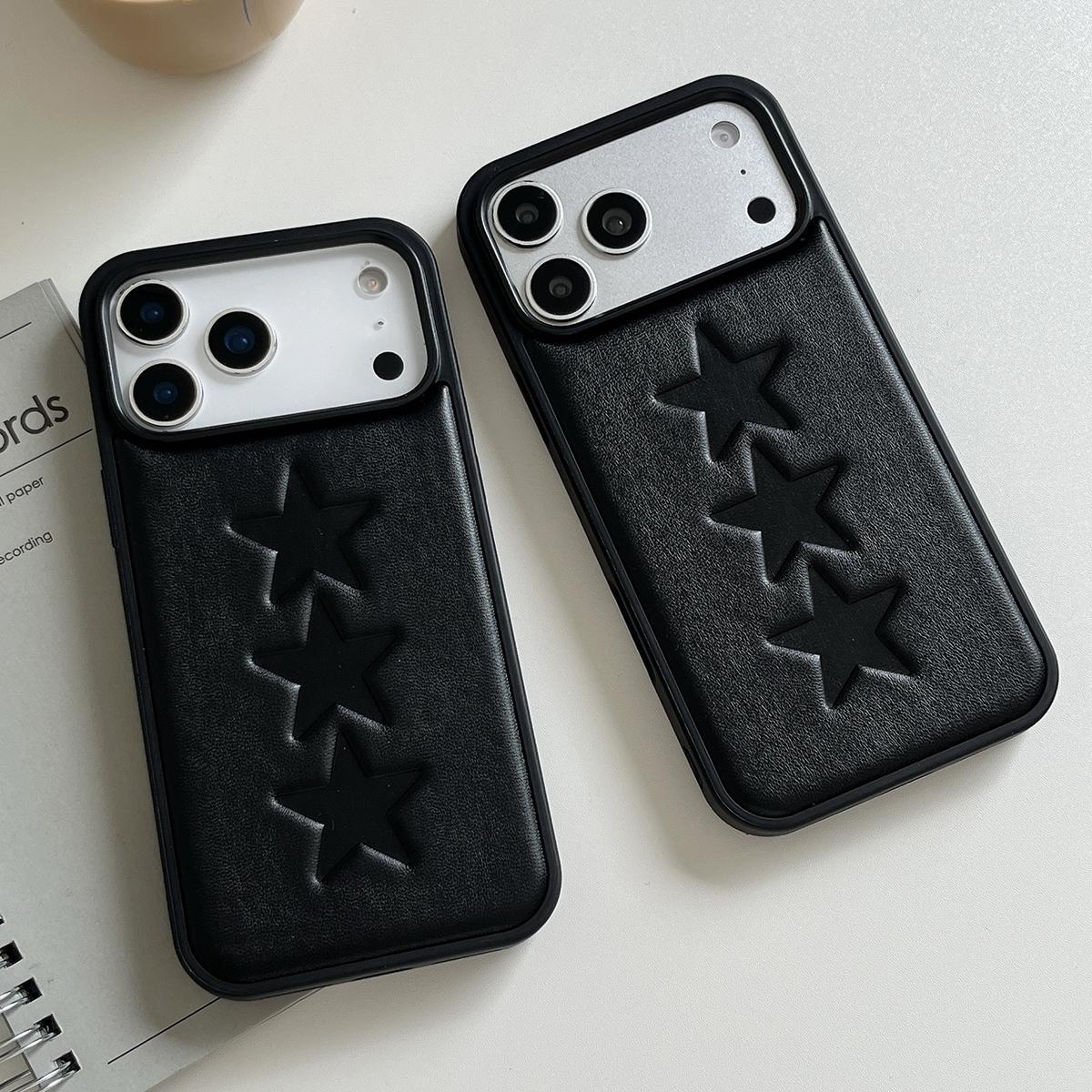 Five-Pointed Star Pattern PU Embossed TPU Phone Case for iPhone 18 Pro Max Black – view 2