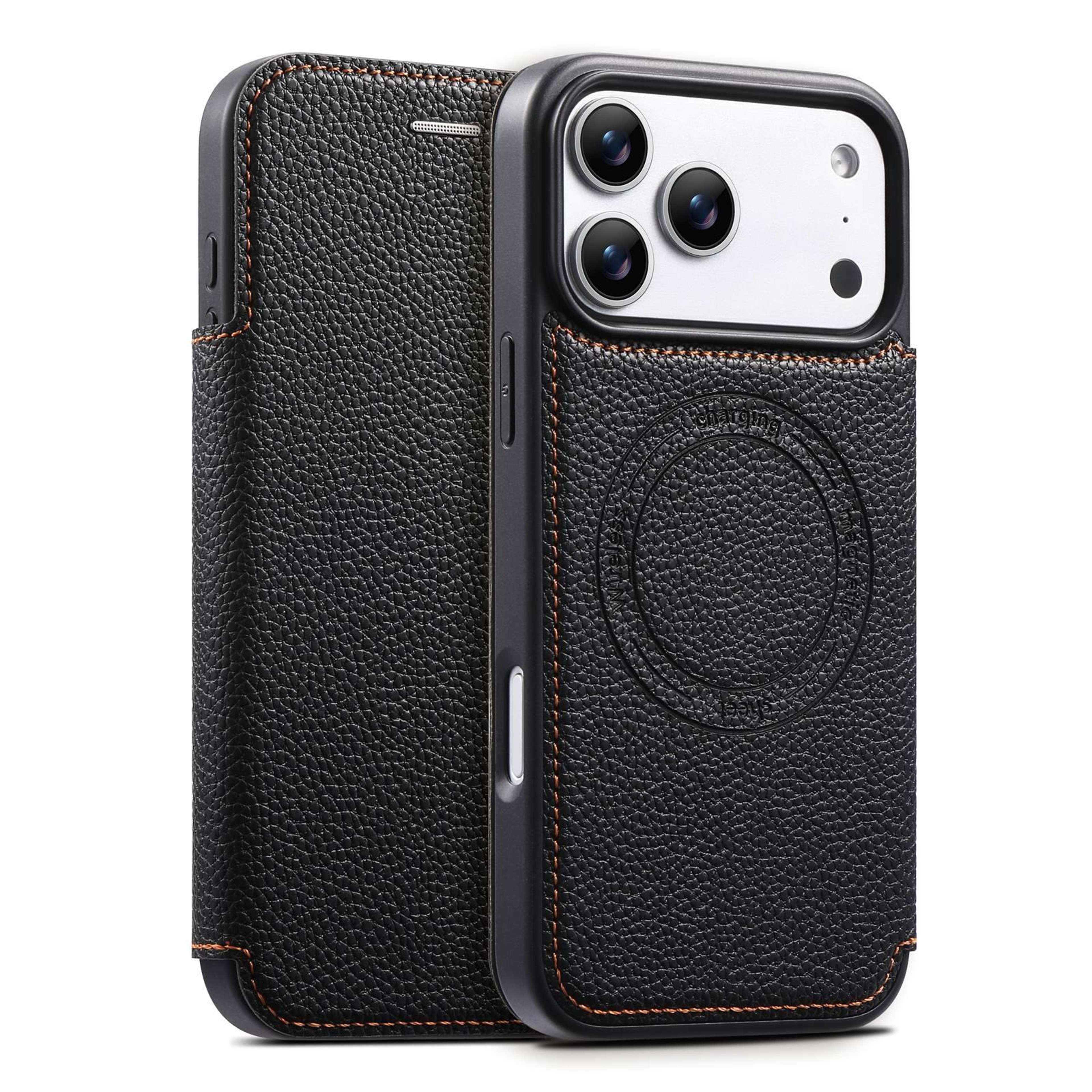IPhone 18 Pro UltraThin Vegan Leather Magnetic Case With Card Holder 0
