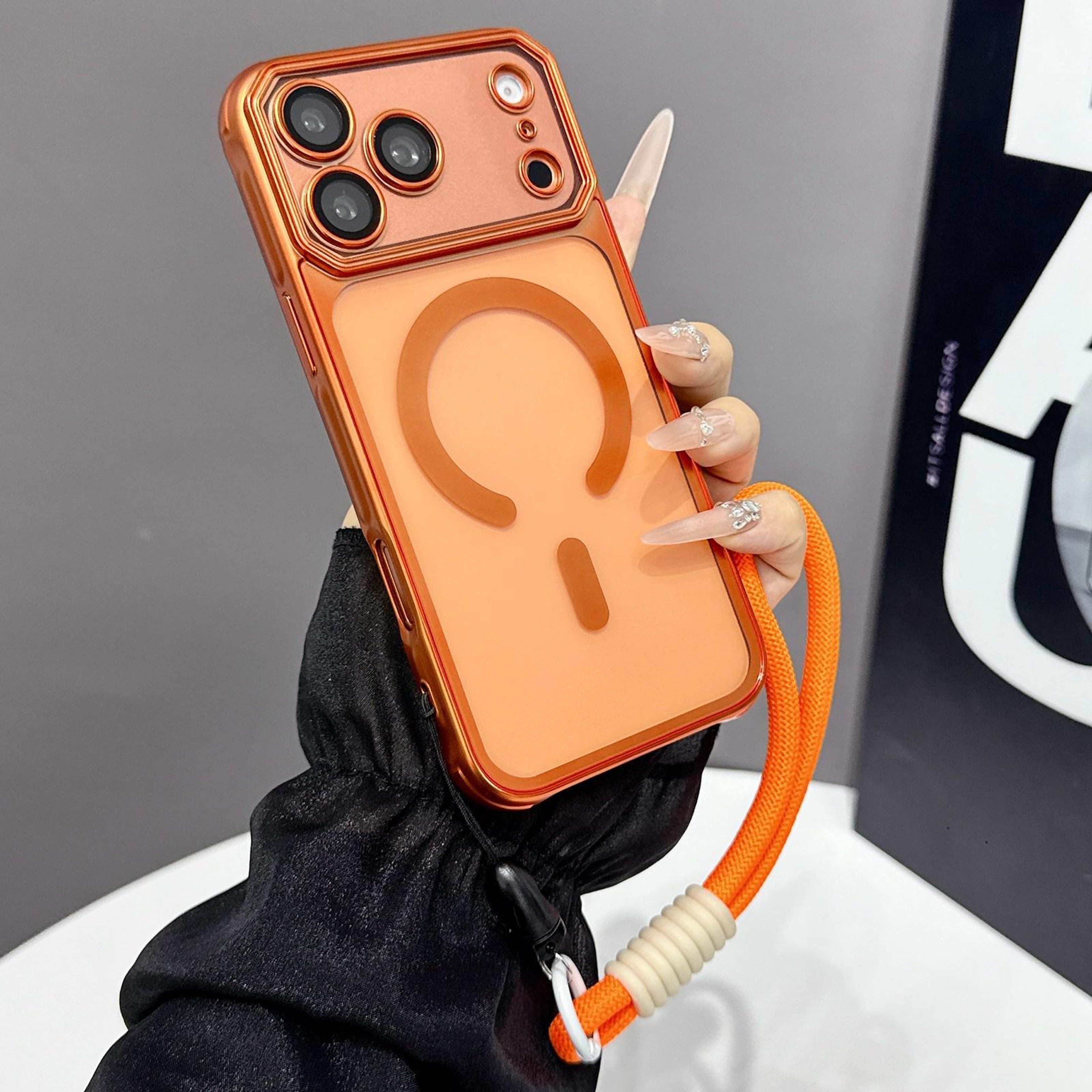 IPhone 18 Pro Matte Electroplated MagSafe Case With Hand Strap 0