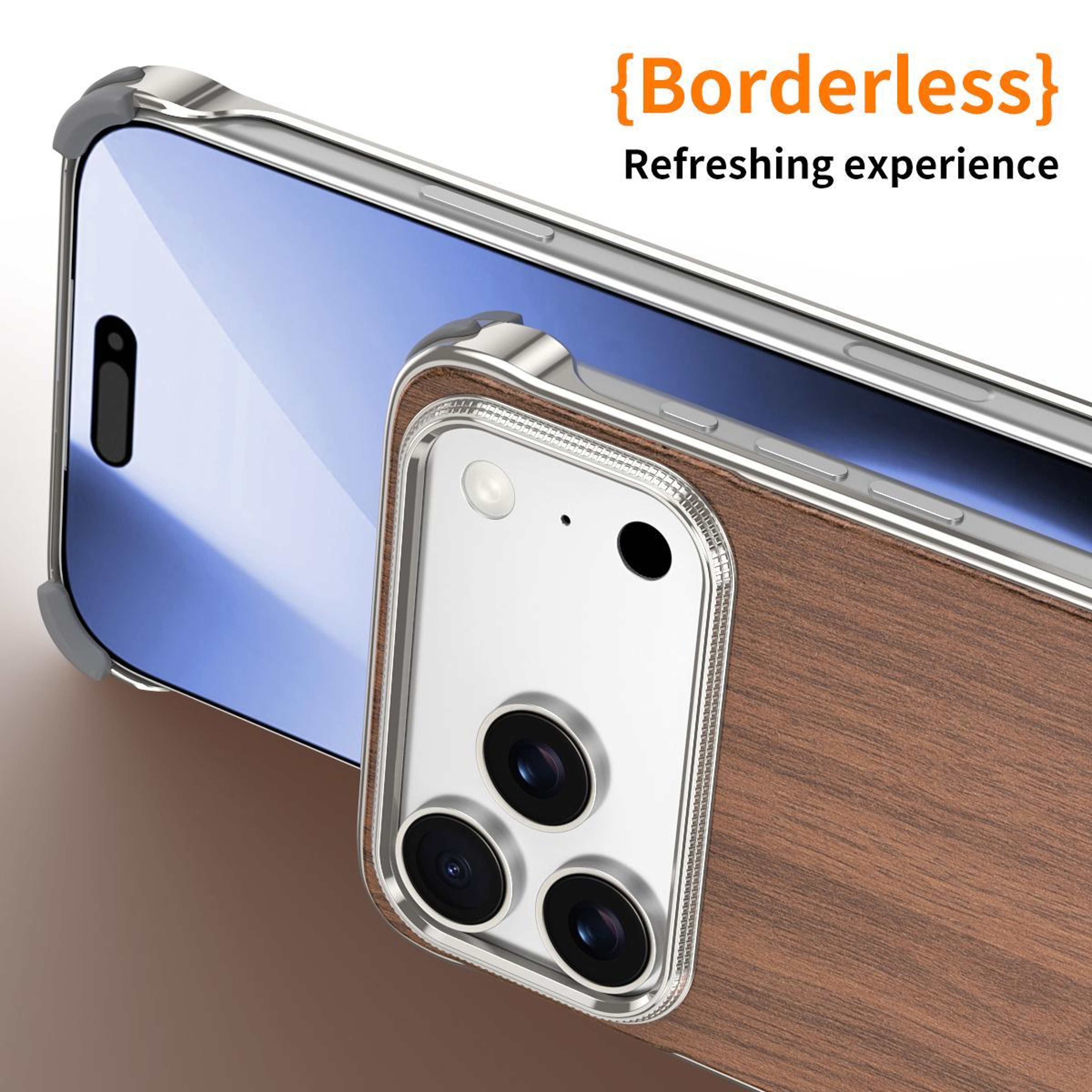 IPhone 18 Pro Max MagSafe Phone Case With Metal Frame And Wood Texture 4