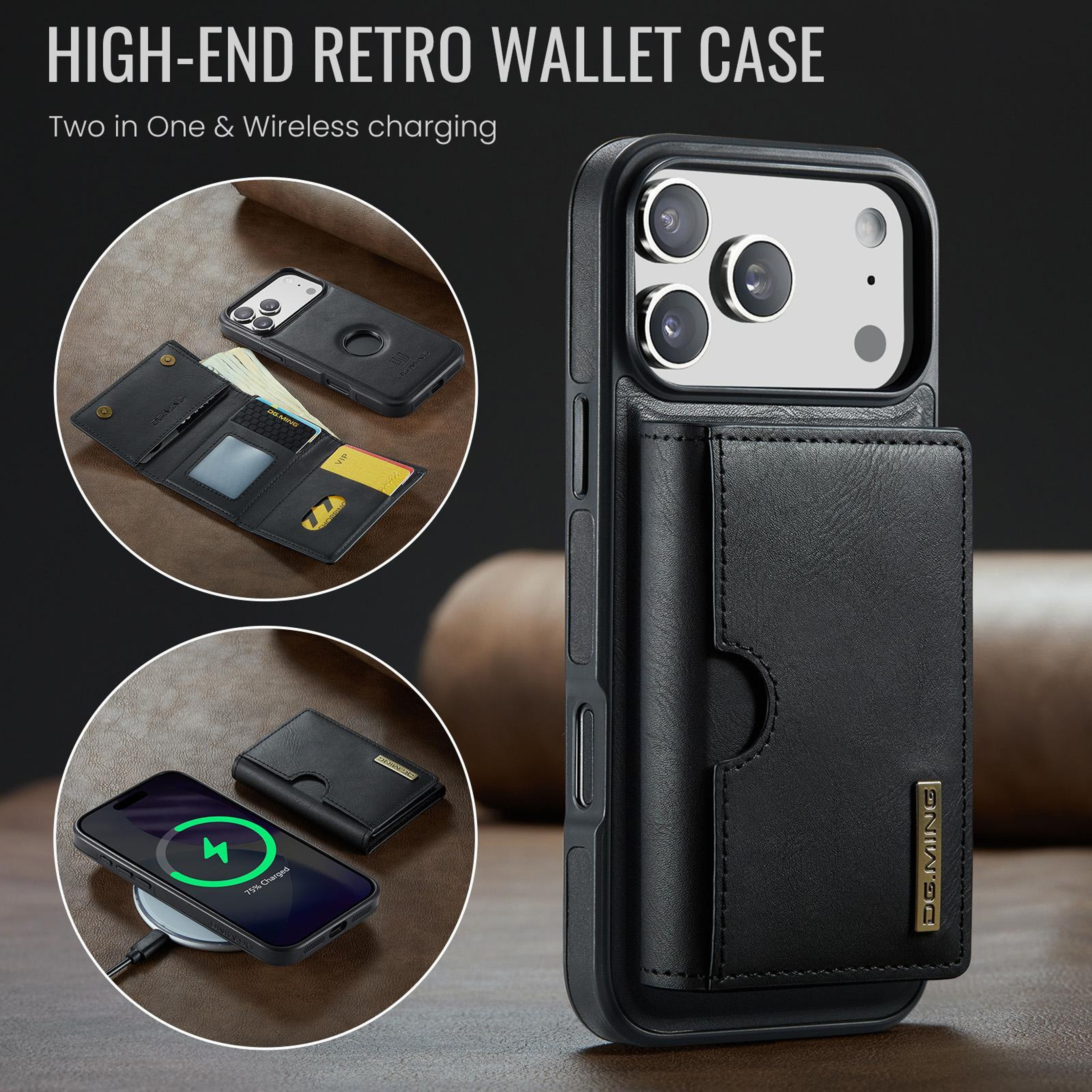 IPhone 18 Pro RFID Wallet Case With Detachable TriFold Leather Card Holder 1