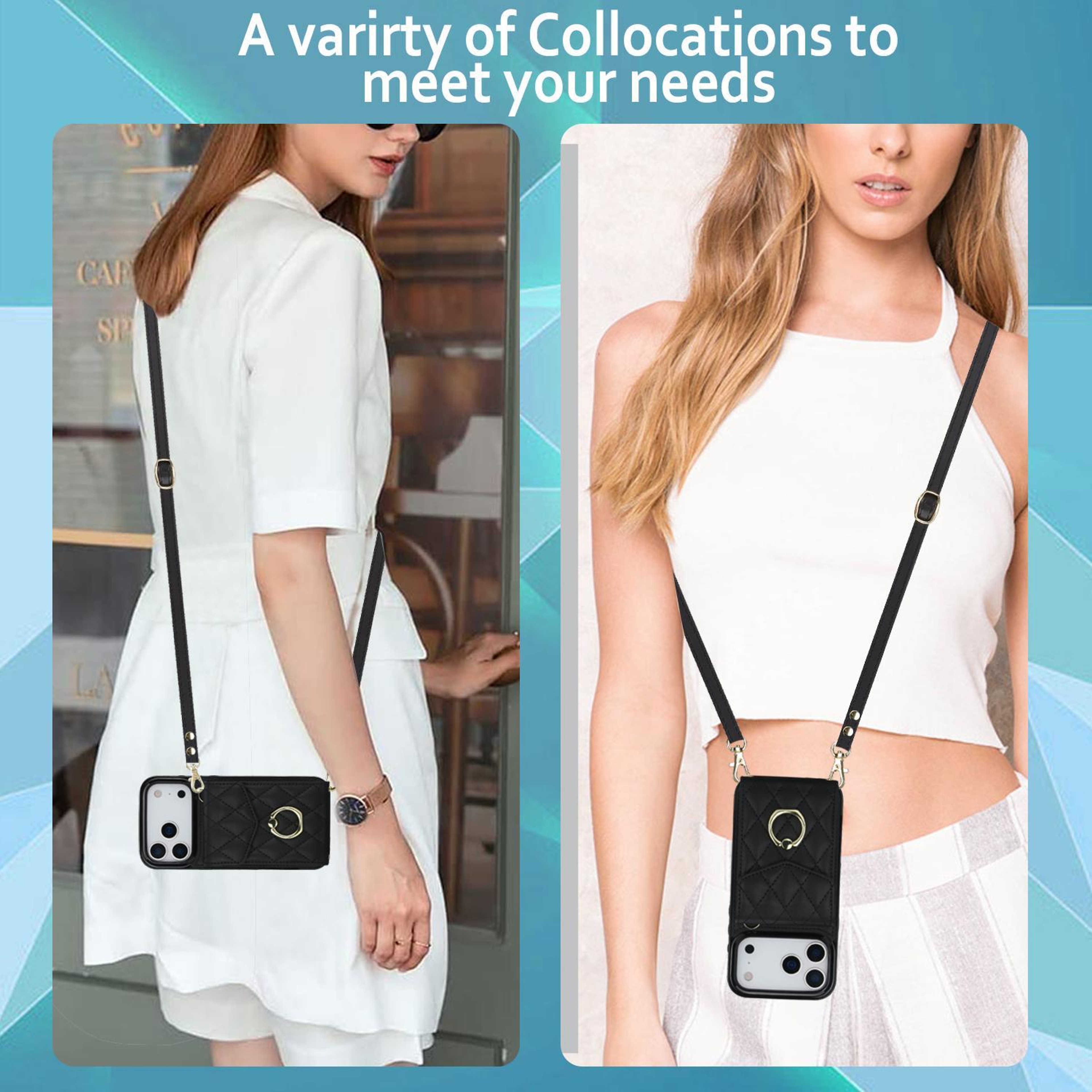 IPhone 18 Pro Wallet Case With RFID Protection And Long Crossbody Lanyard 7