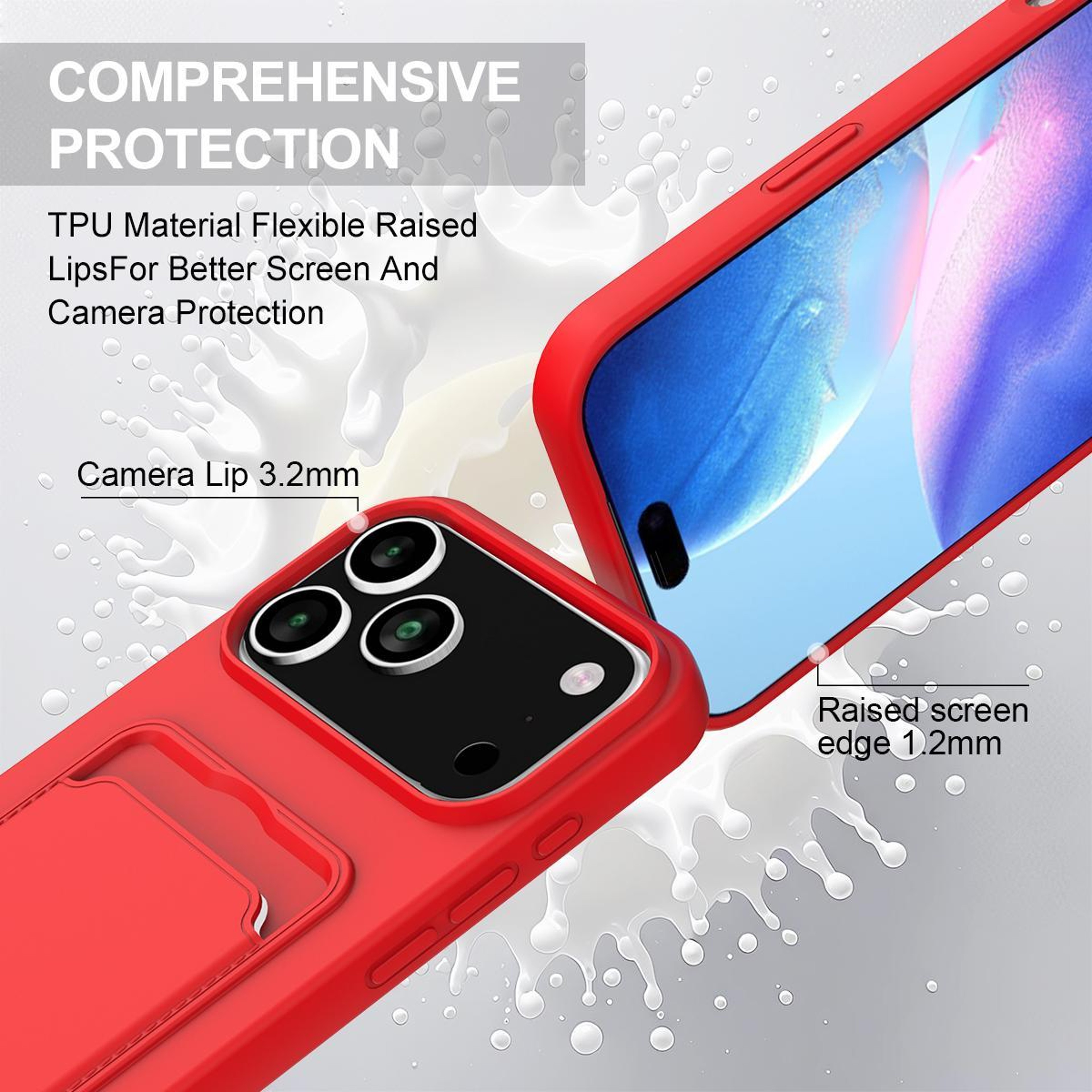 IPhone 18 Pro Max Silicone Case With Card Holder And Short Lanyard 6