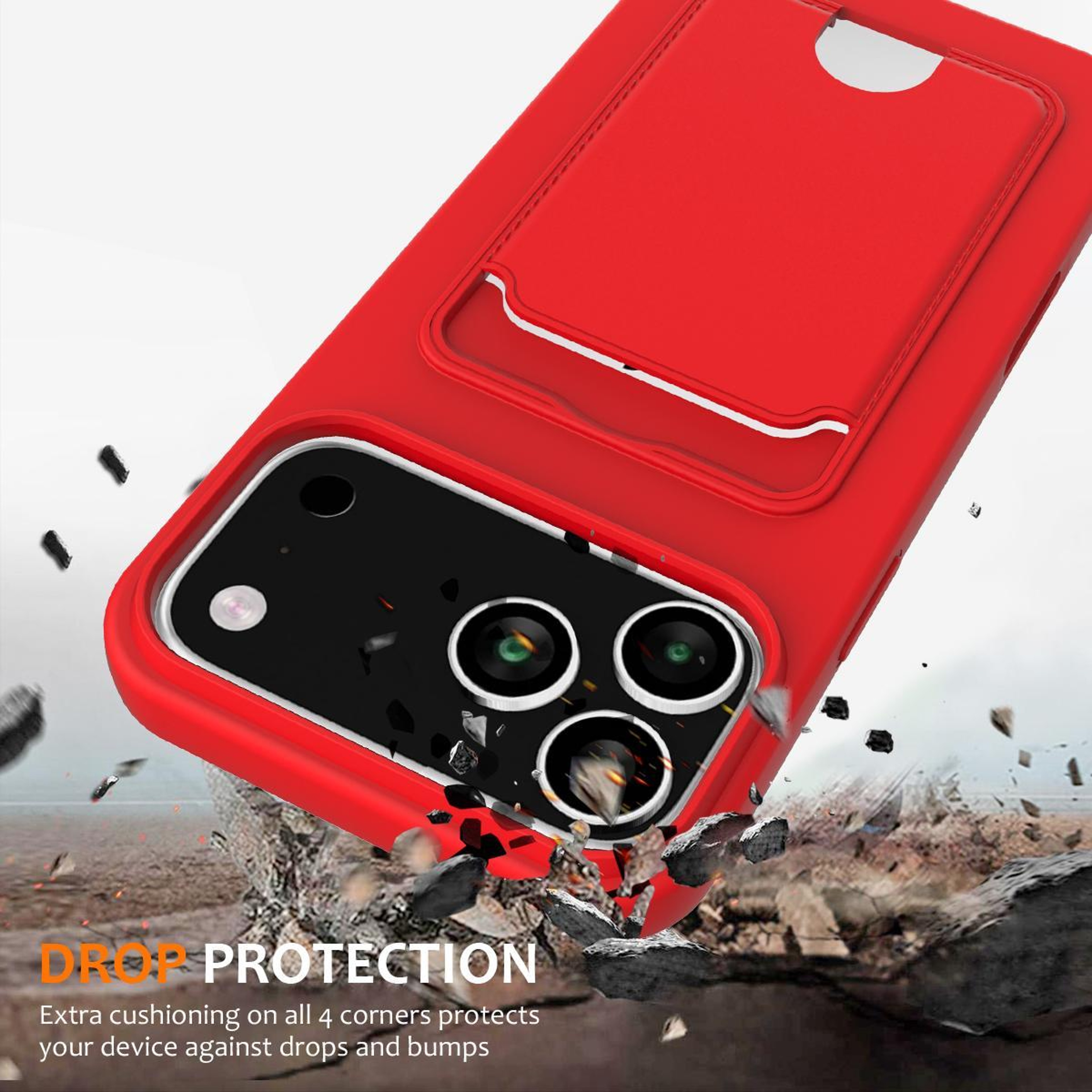 IPhone 18 Pro Max Silicone Case With Card Holder And Adjustable Lanyard 1