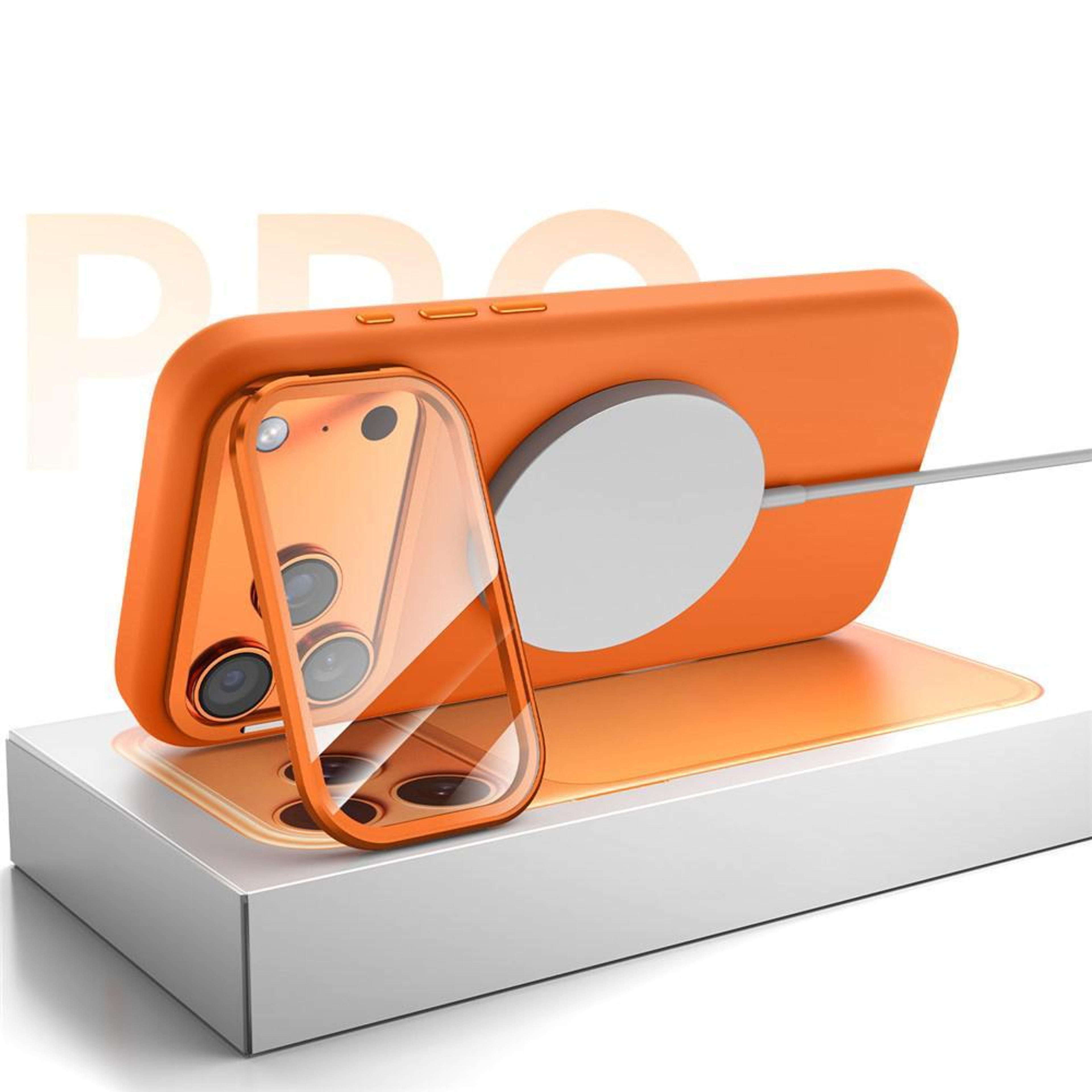 IPhone 18 Pro Magnetic Silicone Case With Camera Lens Cover And Kickstand 2