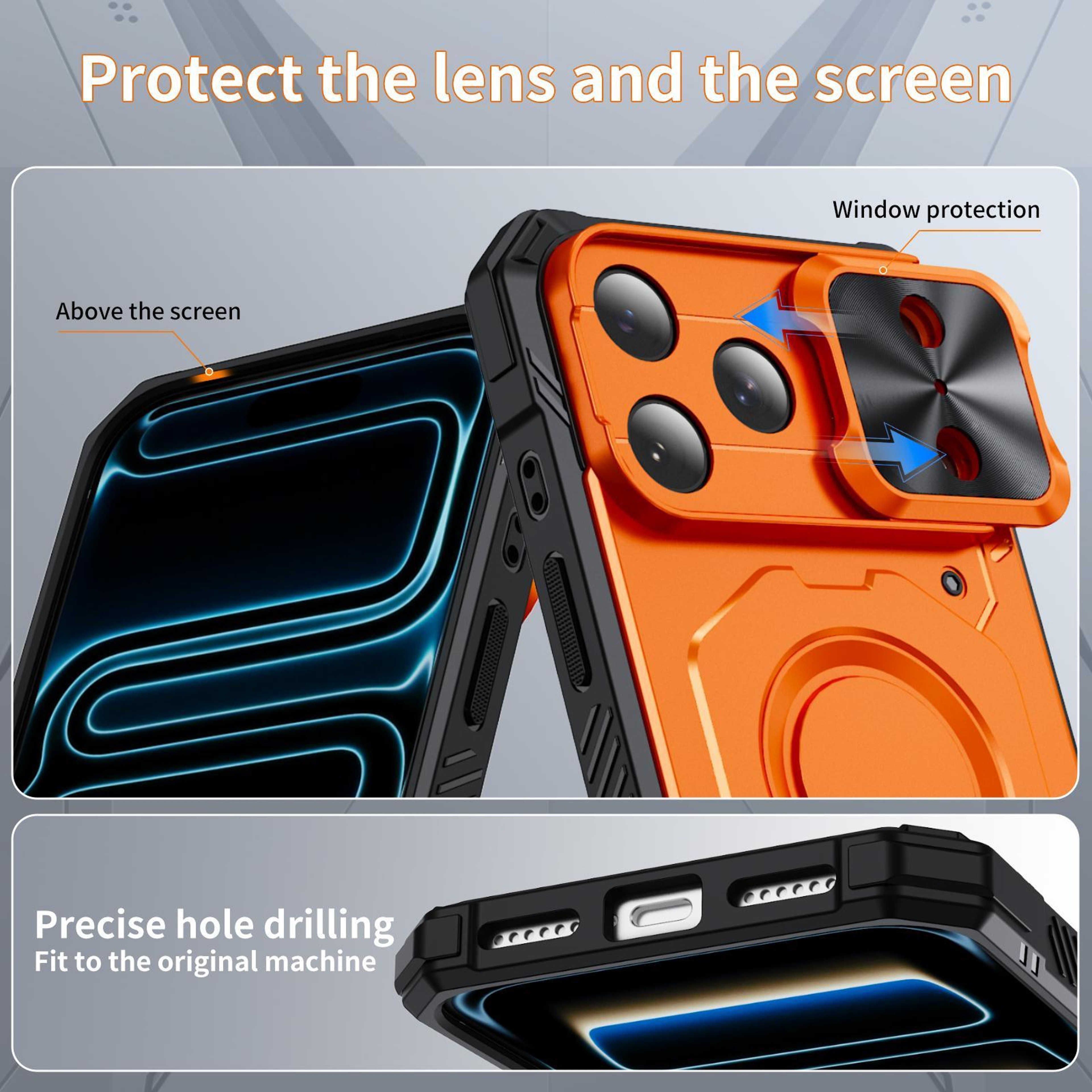 IPhone 18 Pro Max Mecha Magnetic Sliding Camshield Protective Case 5