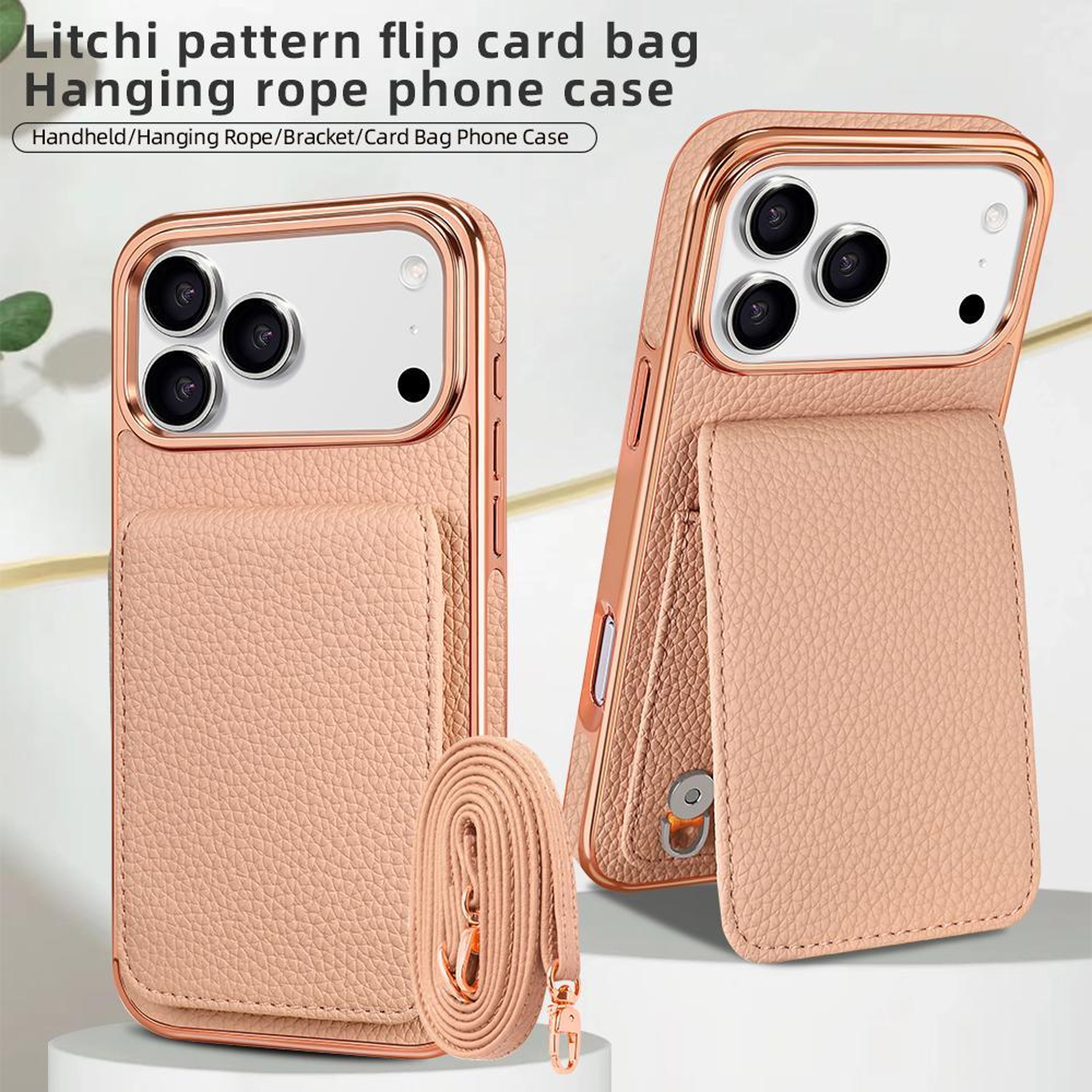 IPhone 18 Pro Wallet Case With Detachable Card Holder And Lanyard 2