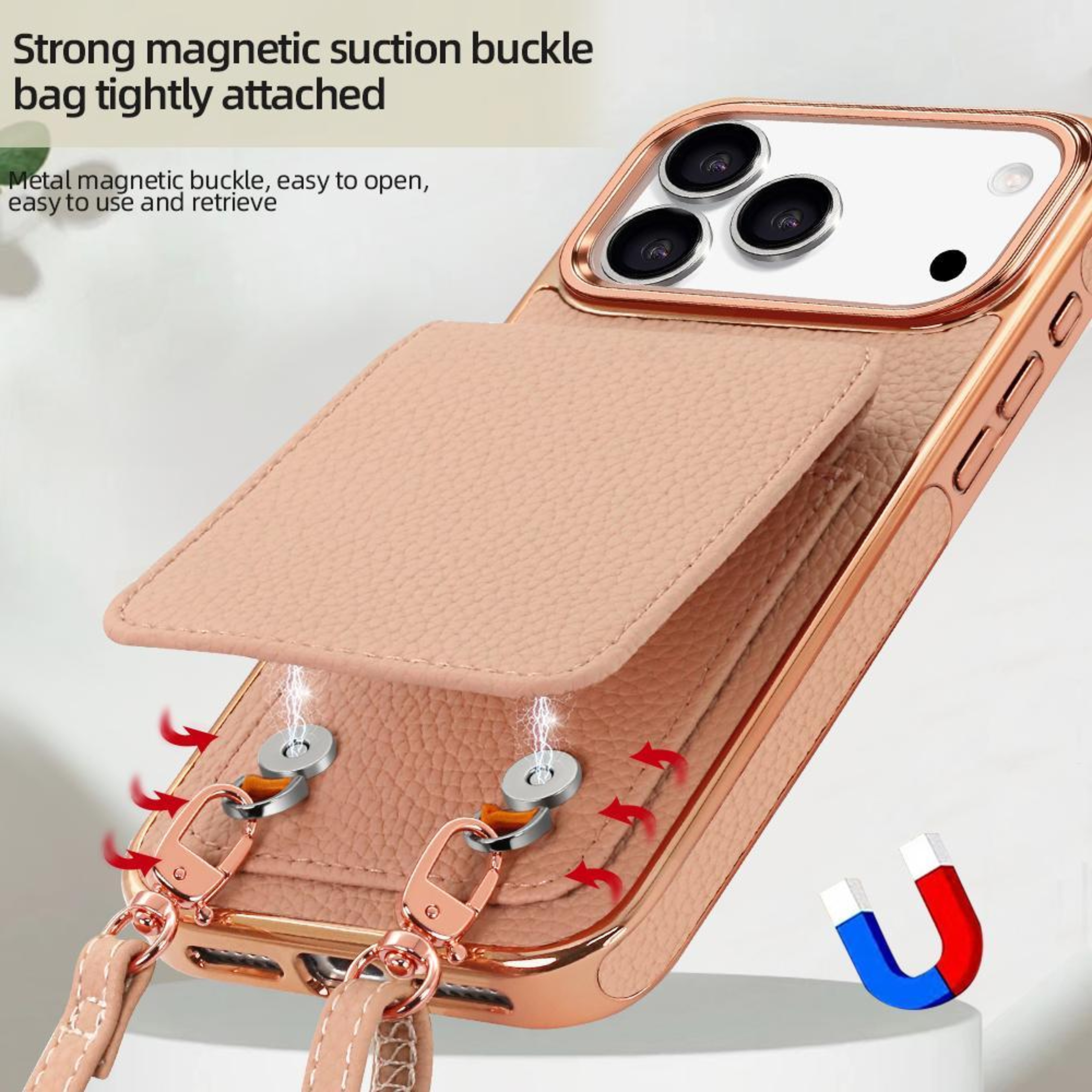 IPhone 18 Pro Wallet Case With Detachable Card Holder And Lanyard 7