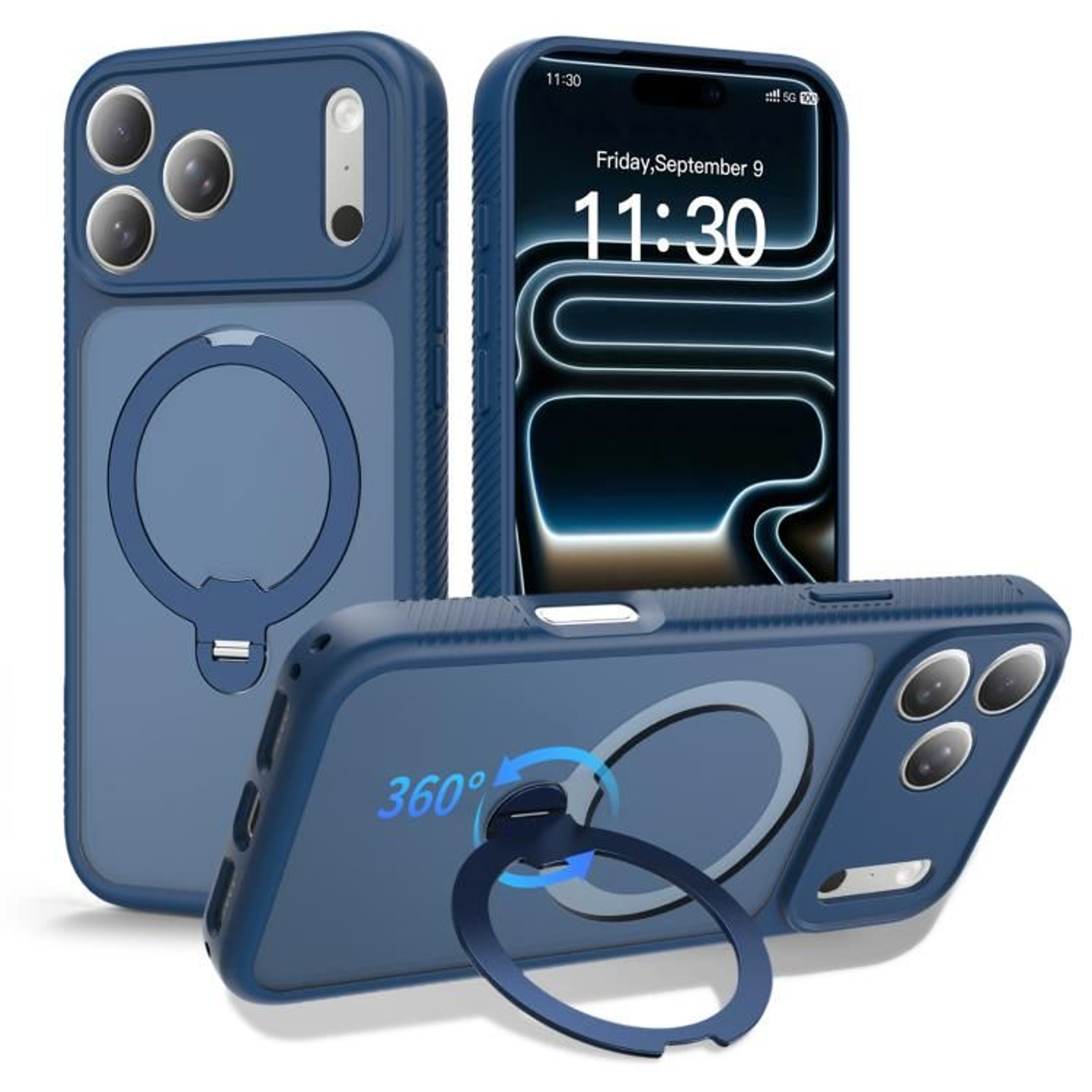 IPhone 17 Pro Magnetic Case With 360 Rotating Stand And Shockproof Protection 9