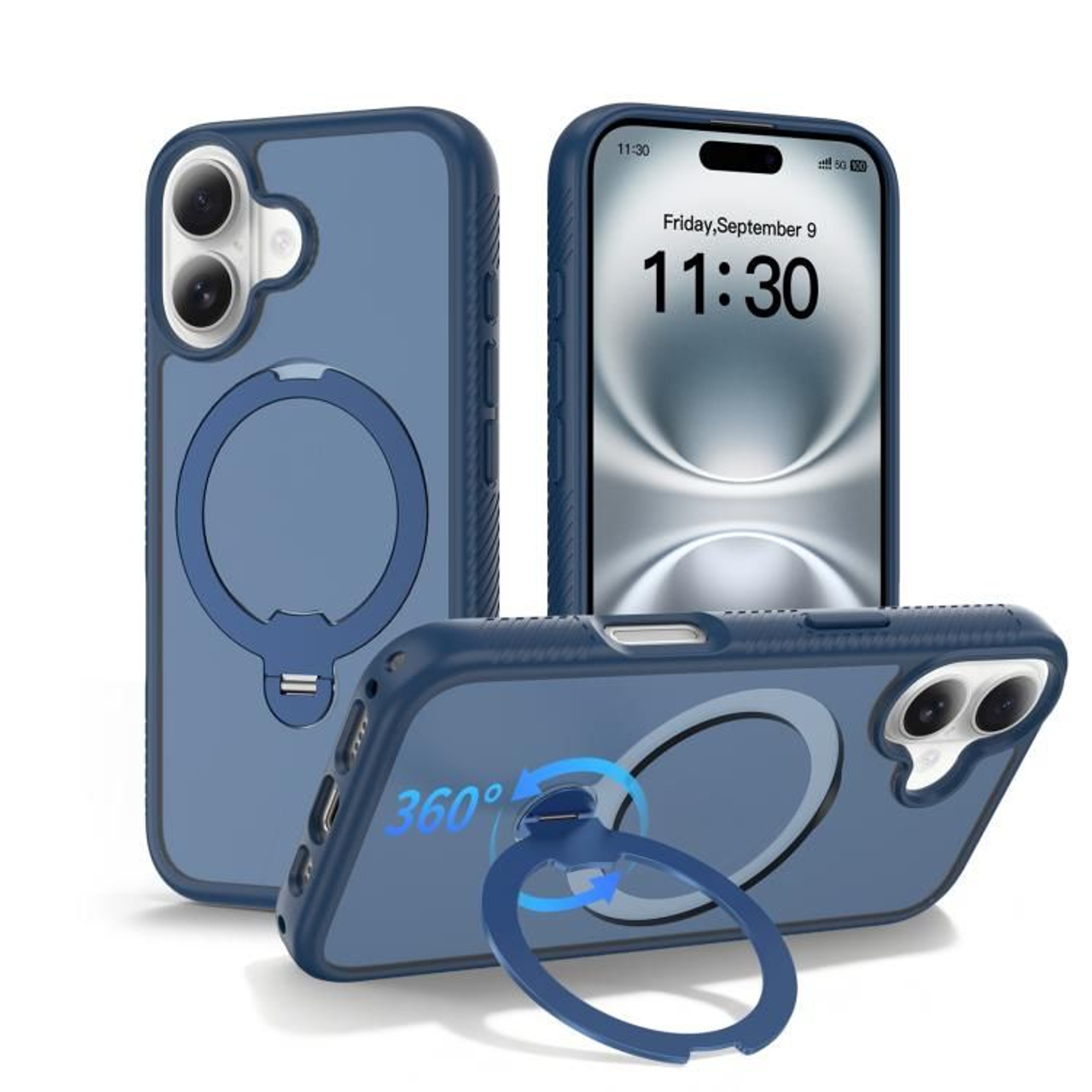 IPhone 16 Magnetic Case With 360 Rotating Kickstand And Shockproof Protection 8