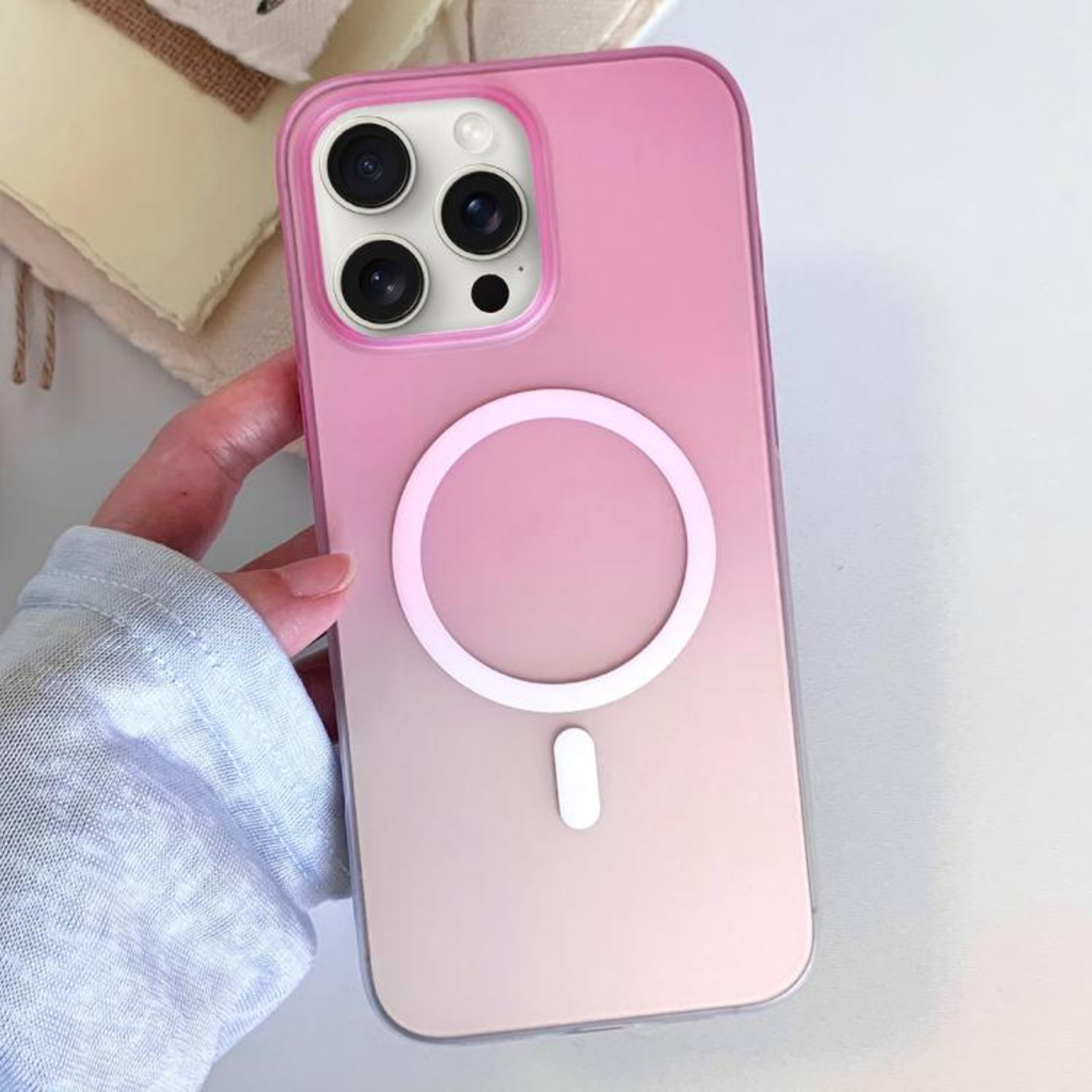 IPhone 15 Pro Frosted Gradient Magnetic Case Slim Shockproof TPU Cover 7