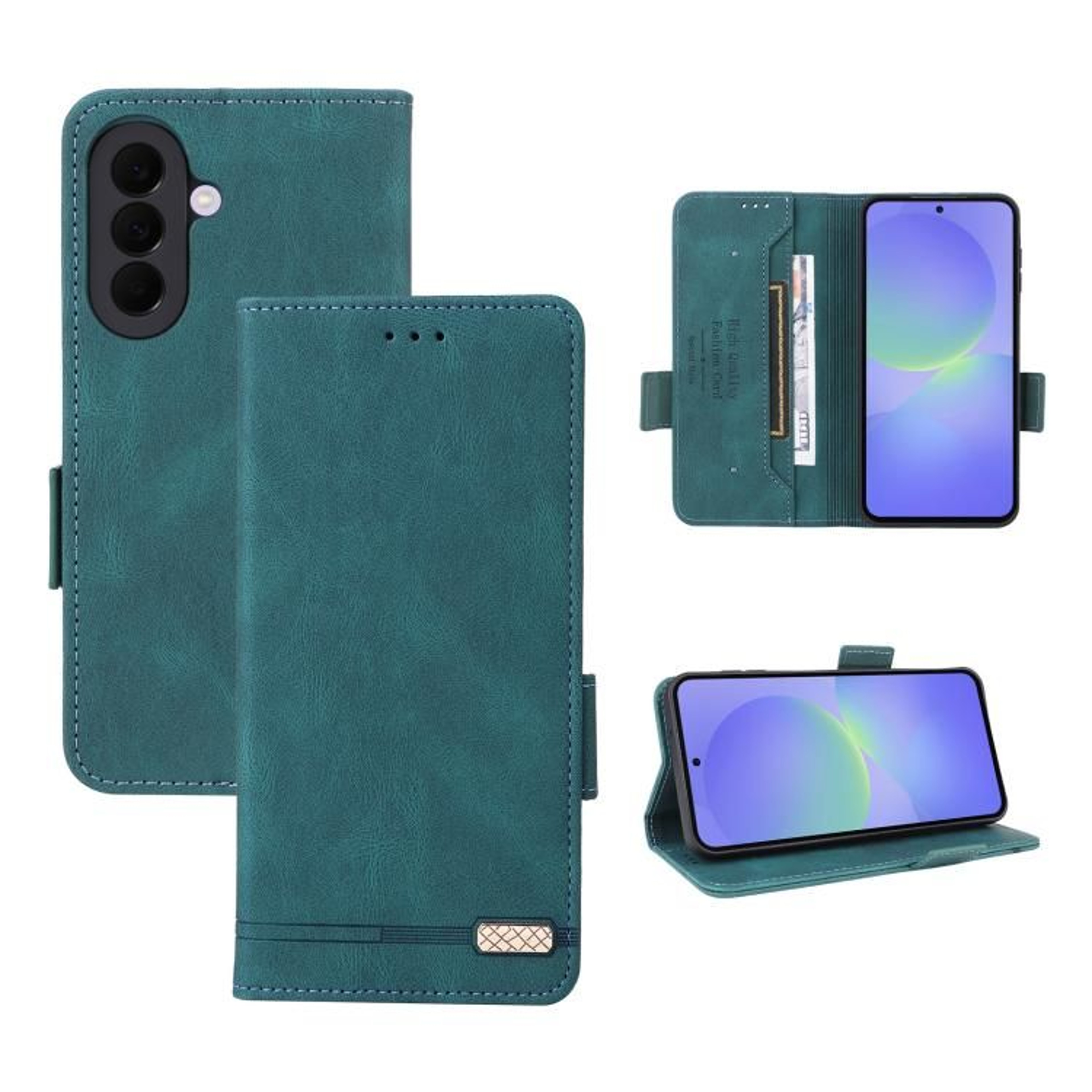 Galaxy A37 5G Leather Wallet Case With Magnetic Clasp Stand And Card Holder 9