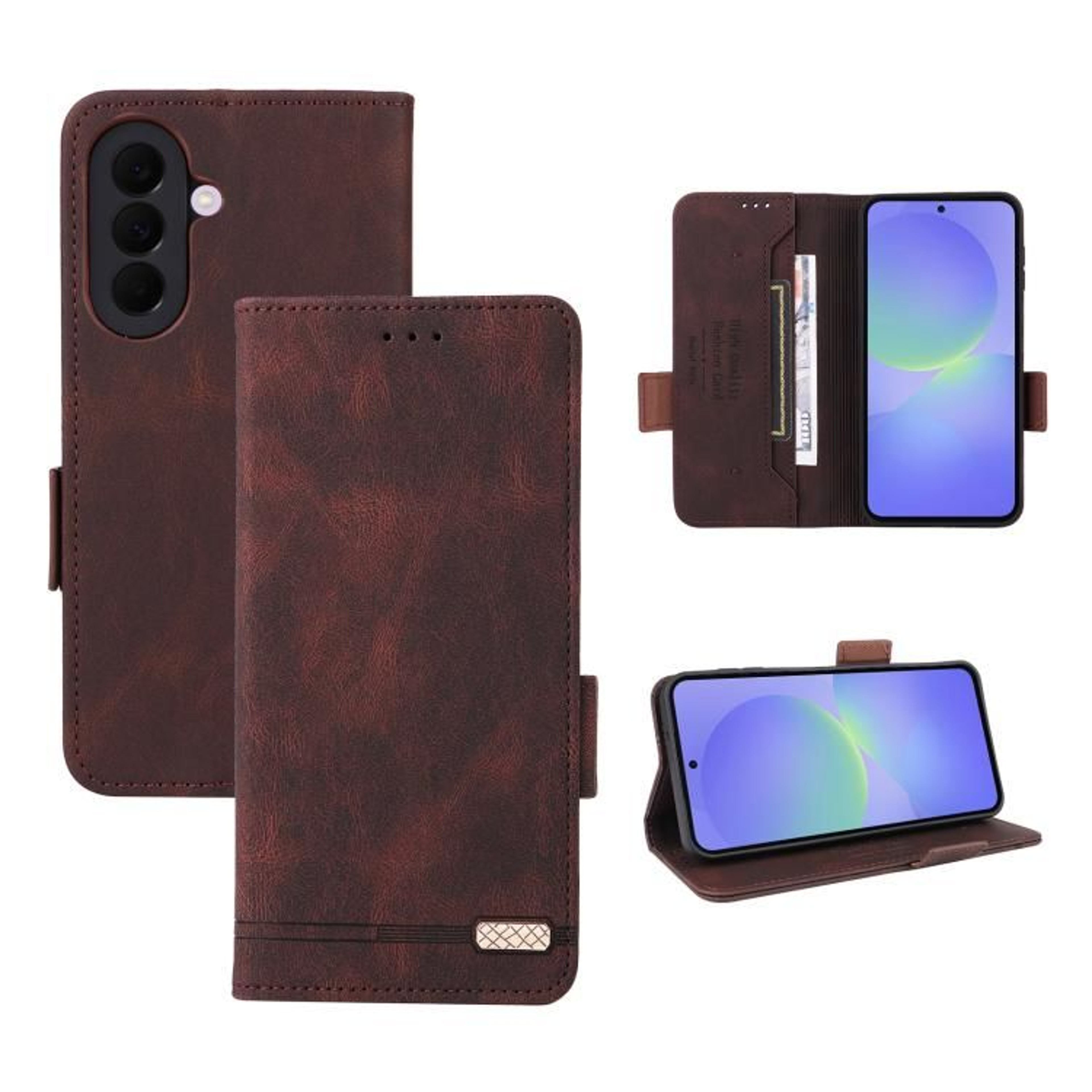 Galaxy A27 5G Leather Wallet Case Magnetic Clasp Flip Cover 8