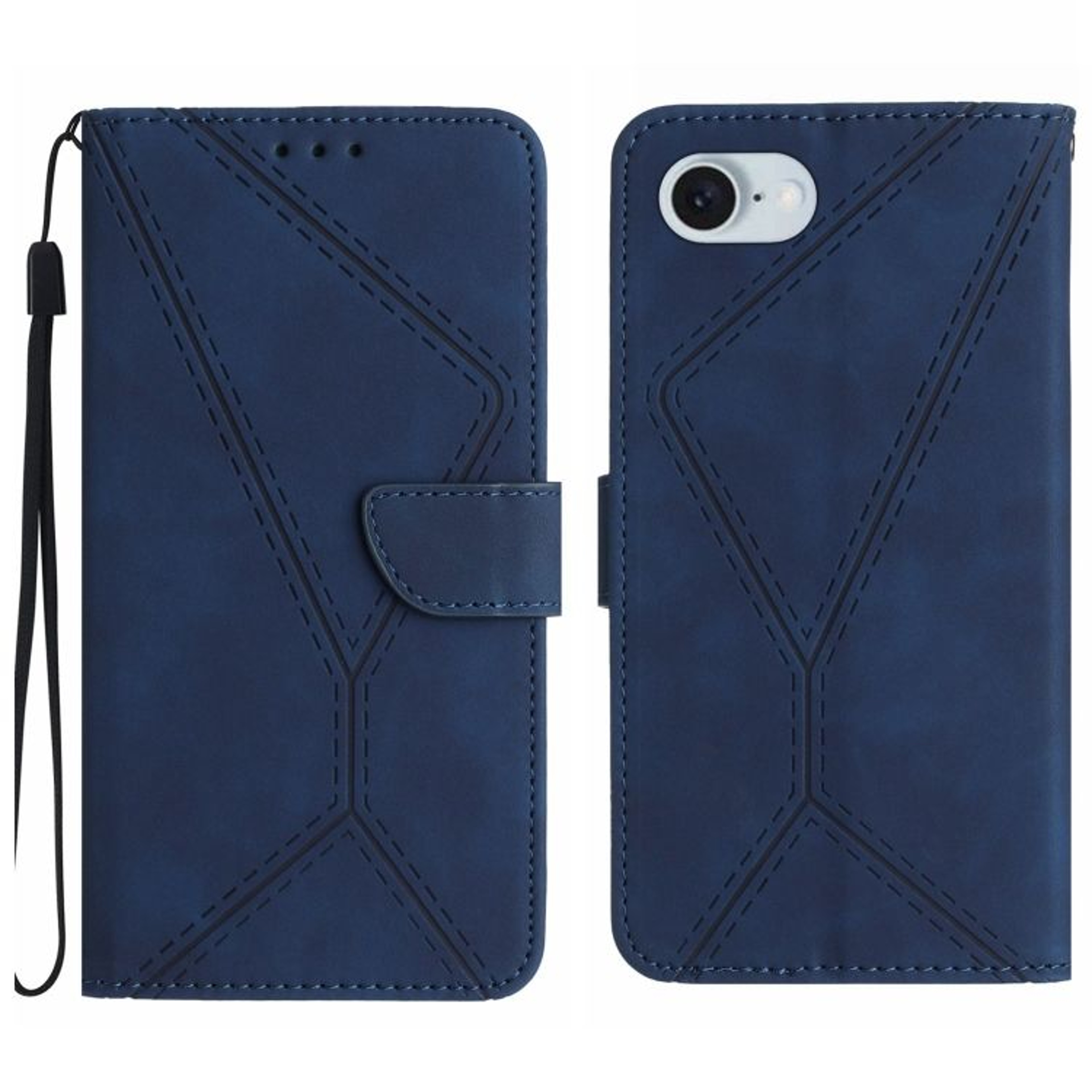 IPhone 17e 16e Leather Wallet Case With Card Slots Kickstand And Wrist Strap 11