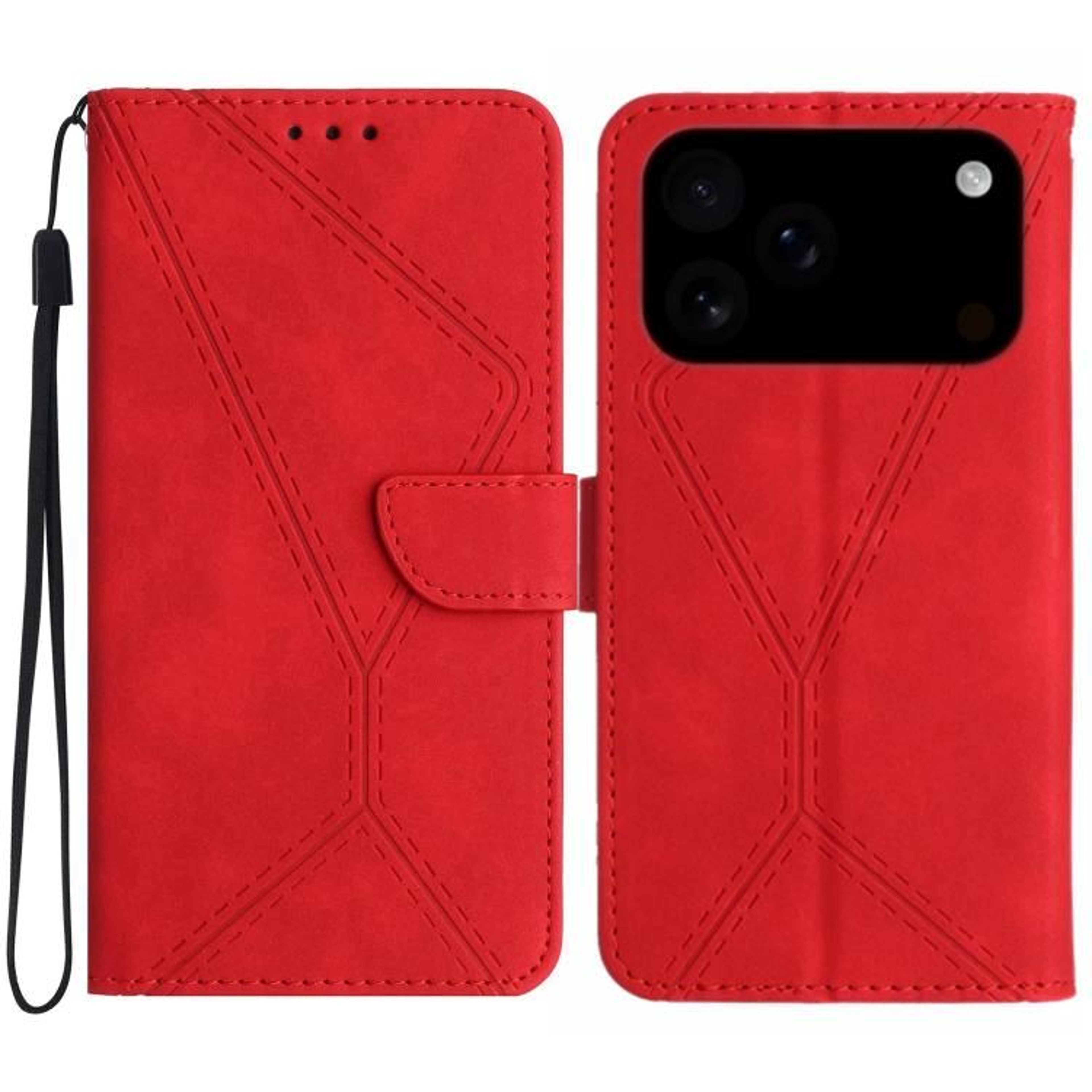 IPhone 17 Pro Leather Wallet Case With Card Slots Stand And Wrist Strap 7
