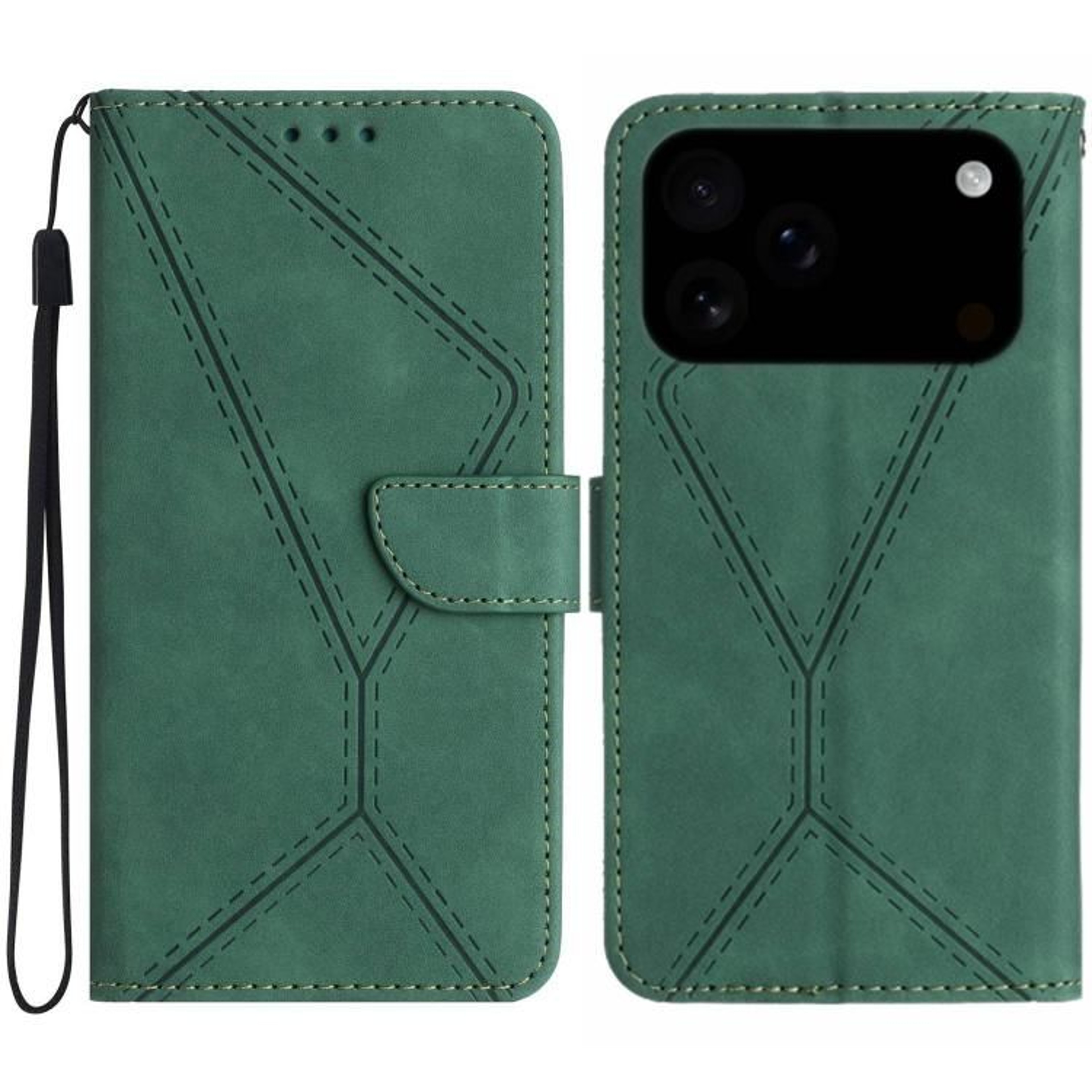 IPhone 17 Pro Leather Wallet Case With Card Slots Stand And Wrist Strap 10