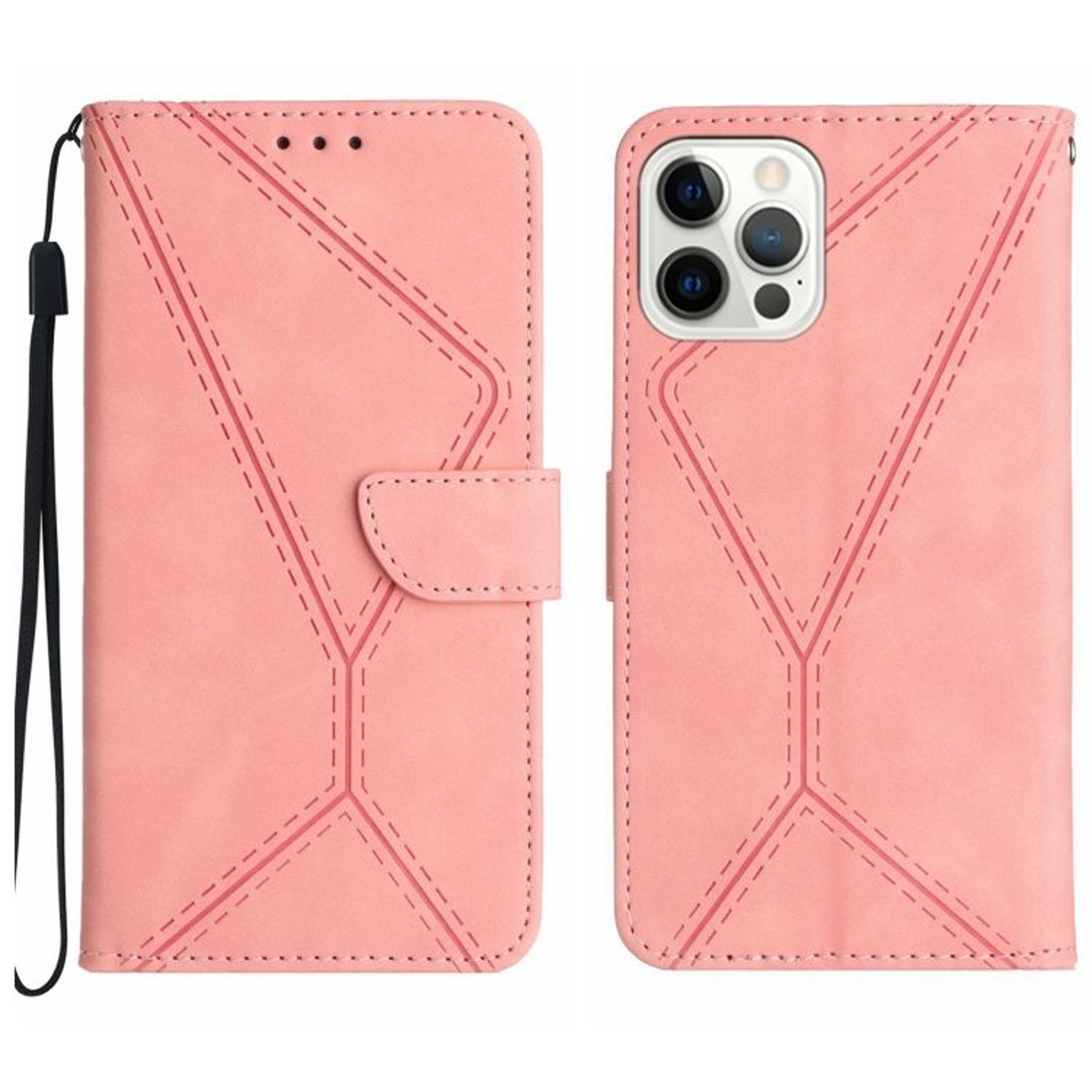 IPhone 16 Pro Leather Wallet Case With Card Holder Kickstand And Wrist Strap 7