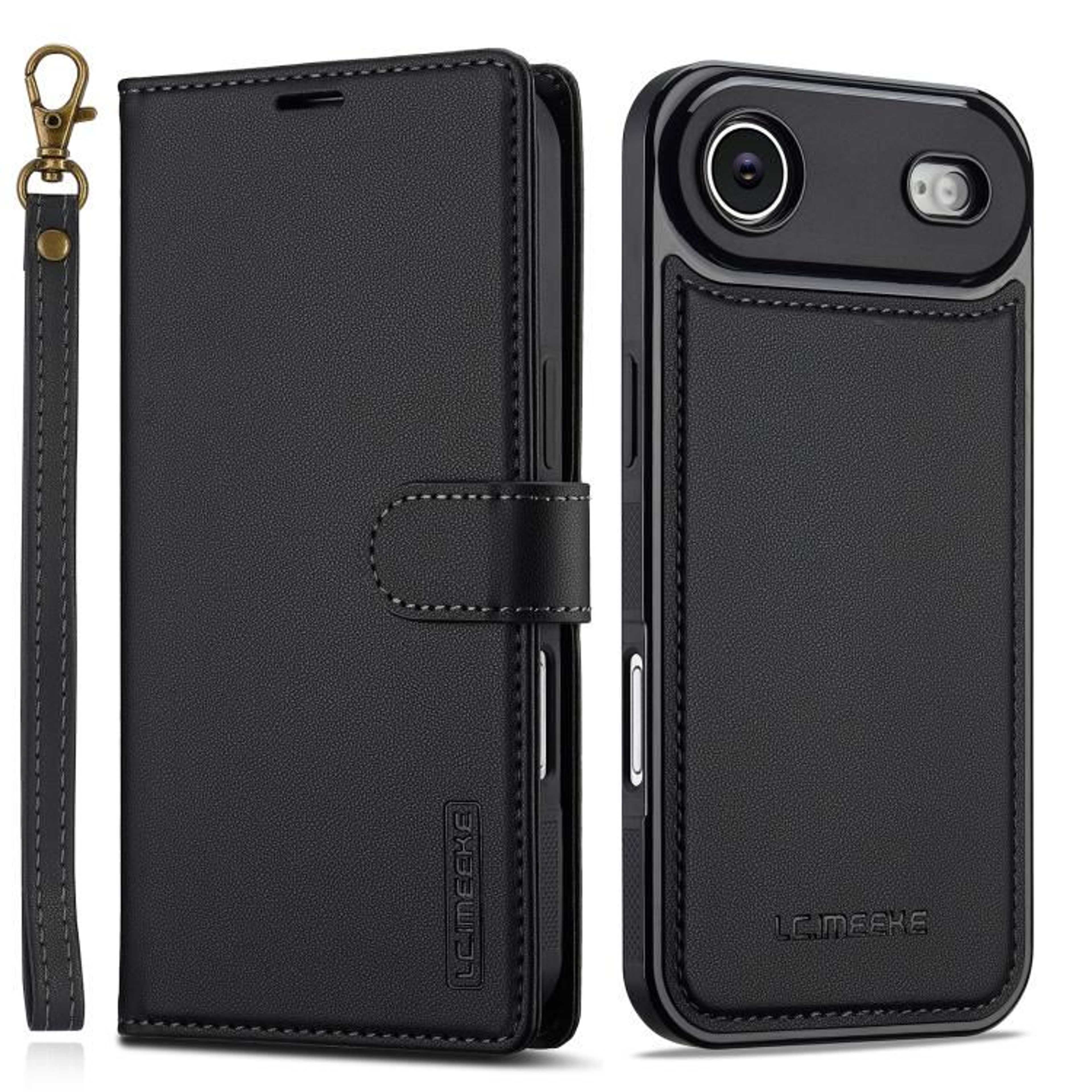 IPhone Air MagSafe Case With Detachable Leather Wallet And Hand Strap 9