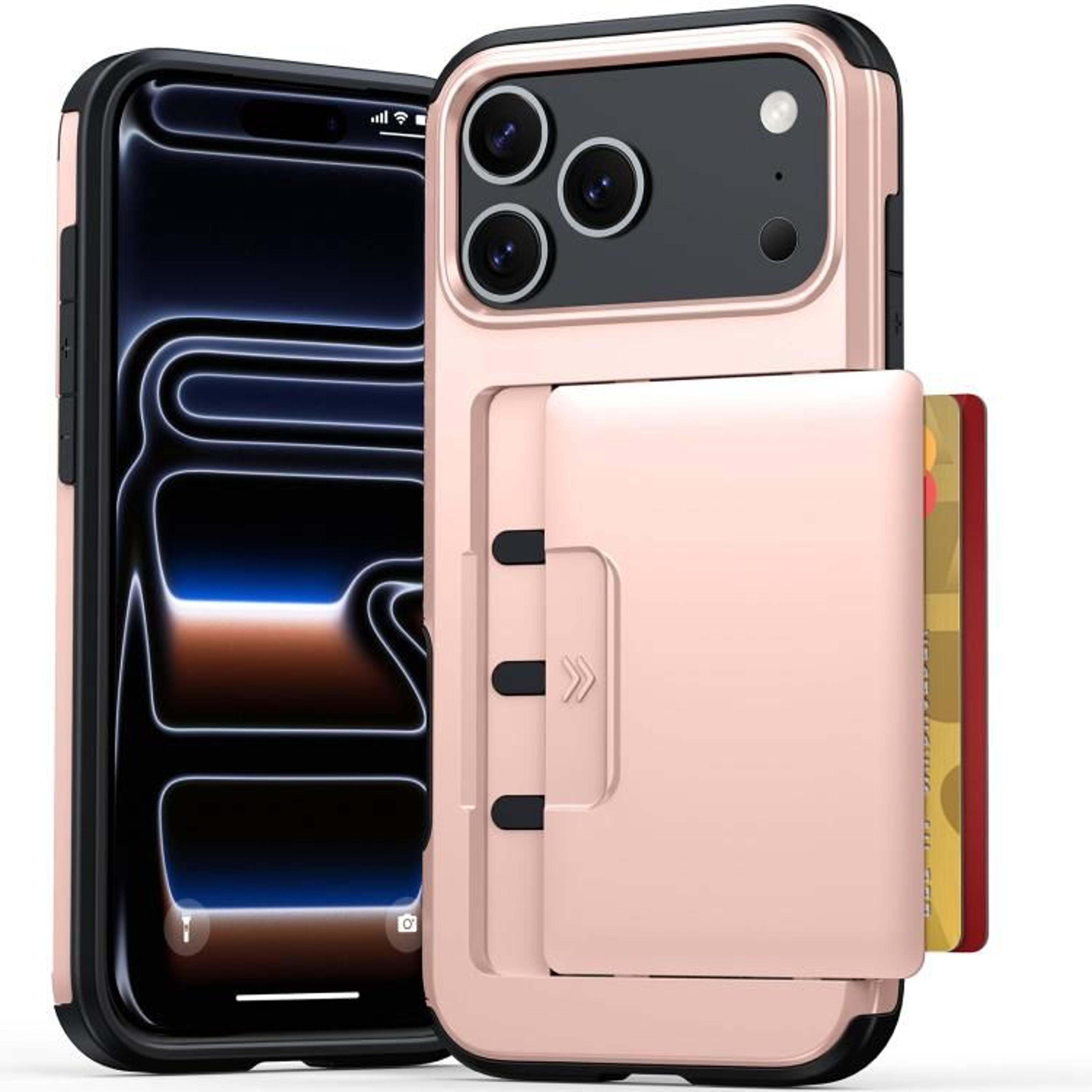 IPhone 18 Pro Max Wallet Case With Sliding Card Holder And Hybrid PC TPU Protection 10