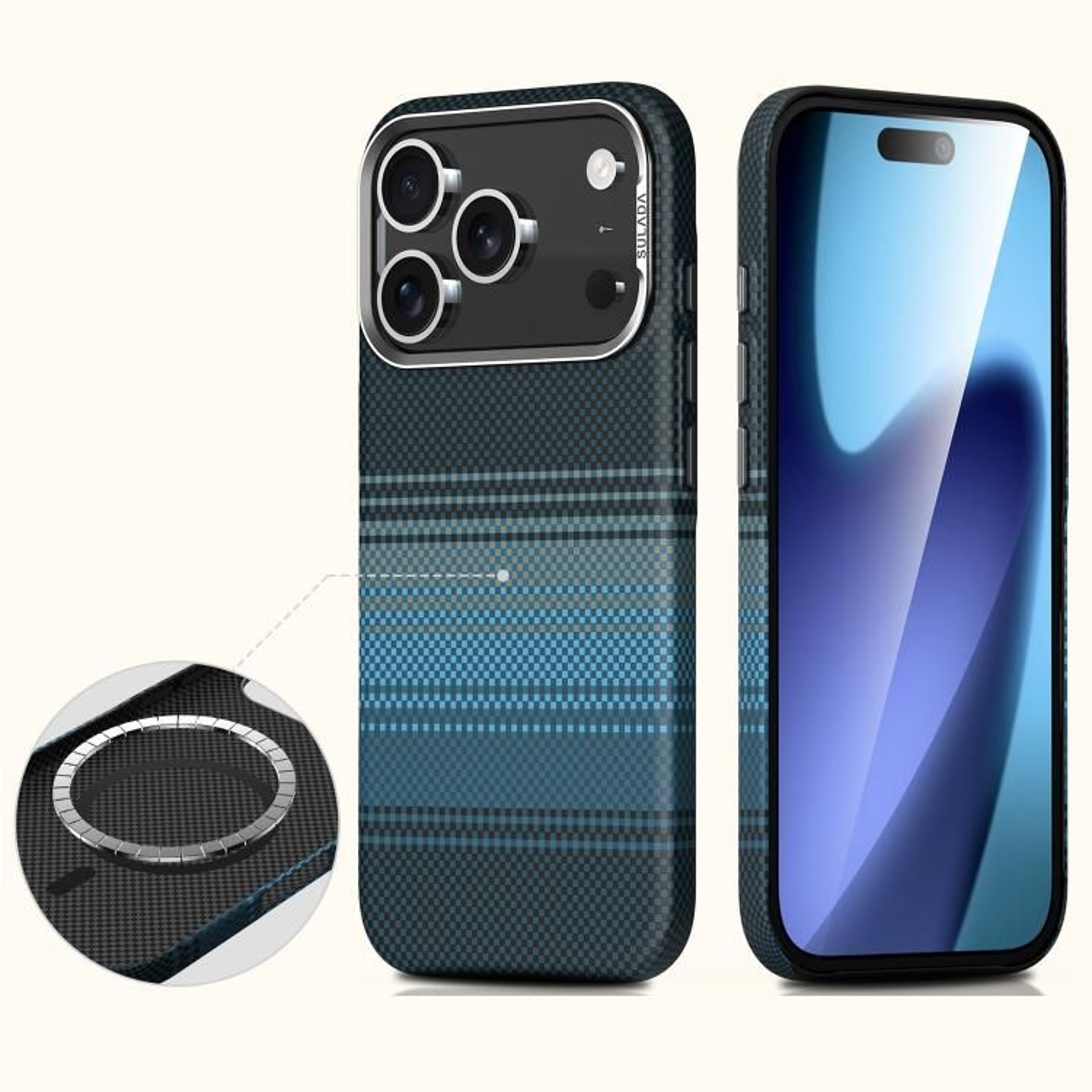 SULADA IPhone 18 Pro Case With Kevlar Woven Leather And Magnetic Charging Case Design 10