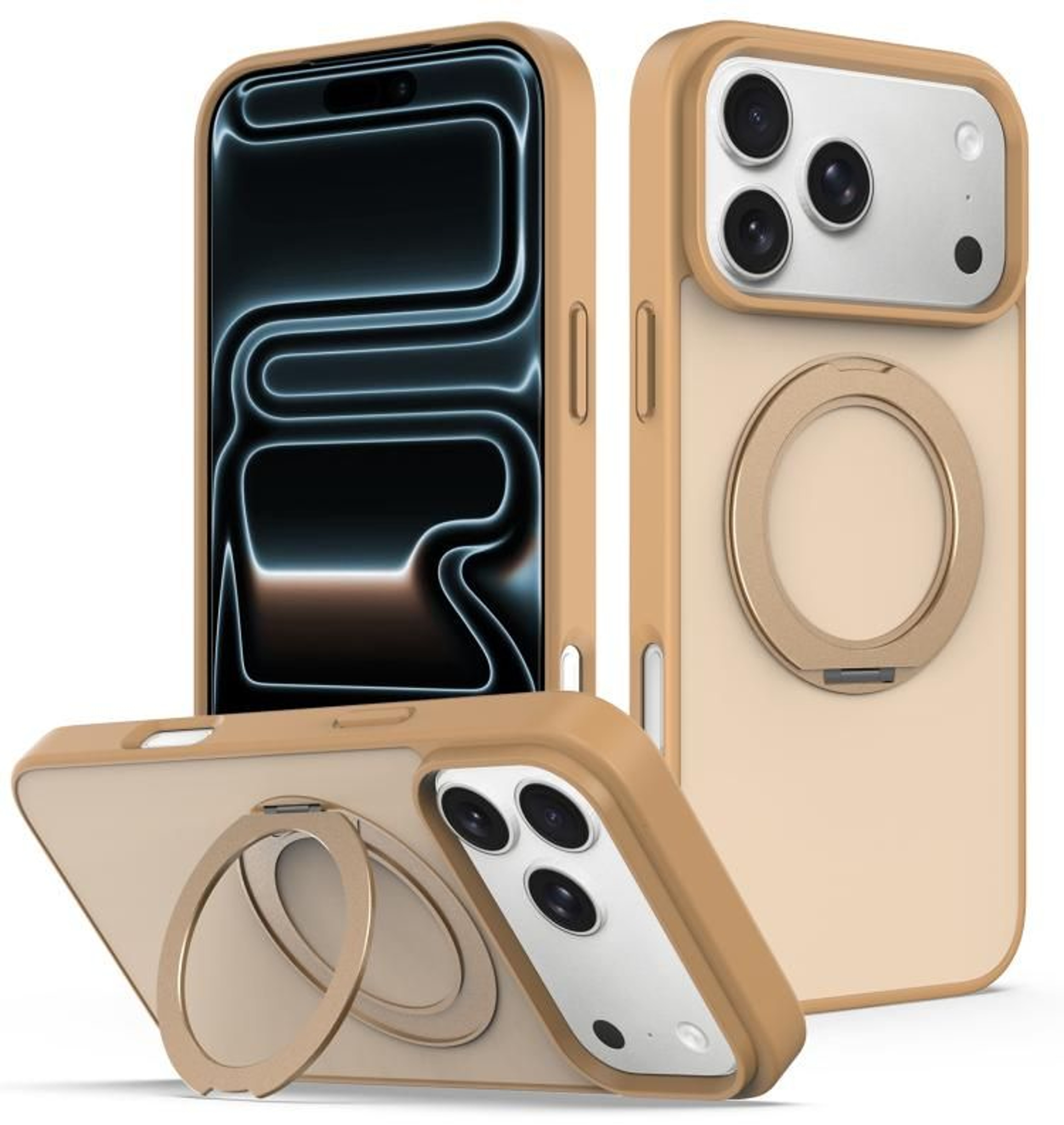 For IPhone 18 Pro Magnetic Case With 360 Rotating Kickstand And SoftTouch Protection 11