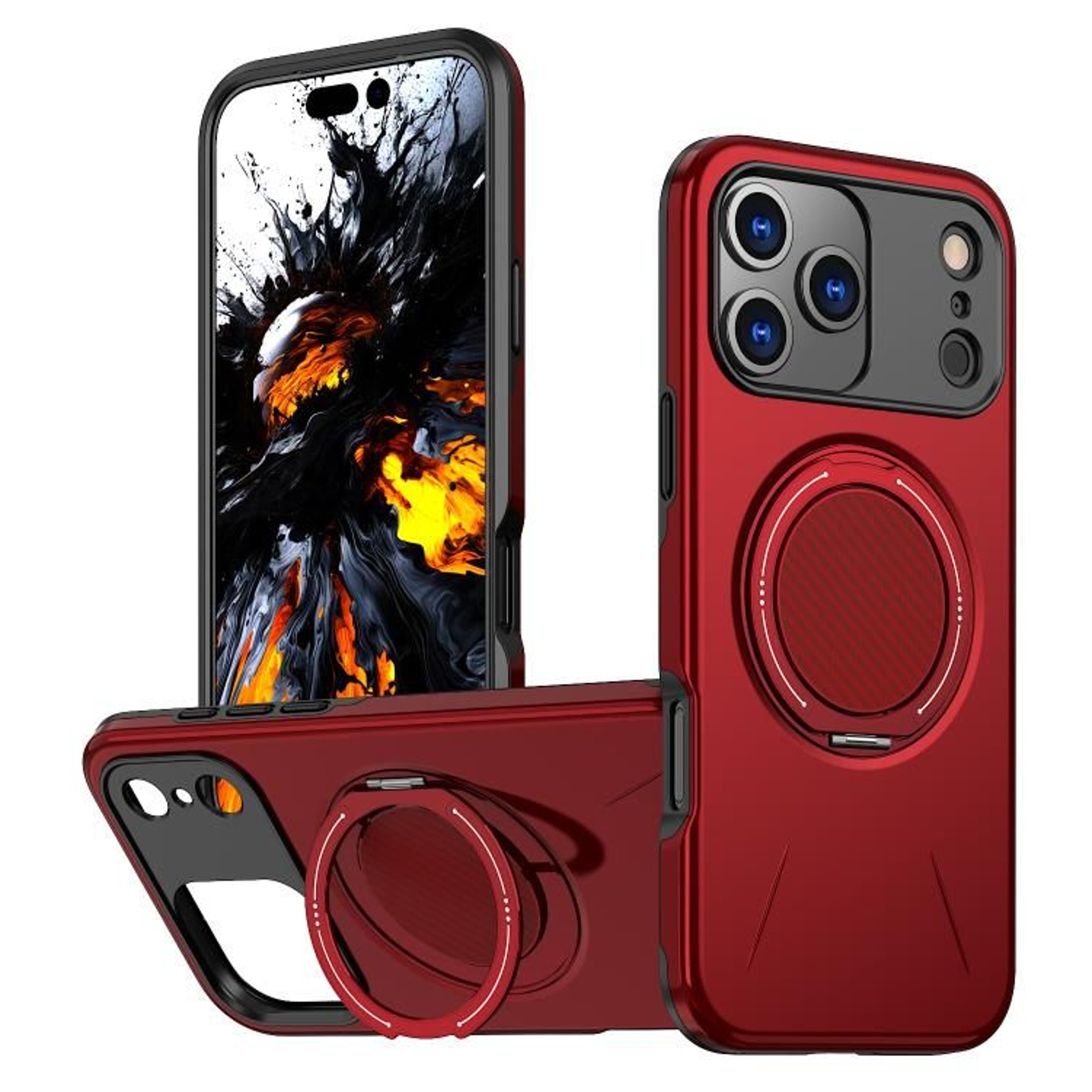 Kalebol IPhone 18 Pro Max Case With MagSafe Rotating Magnetic Ring Holder  Shock Protection 8